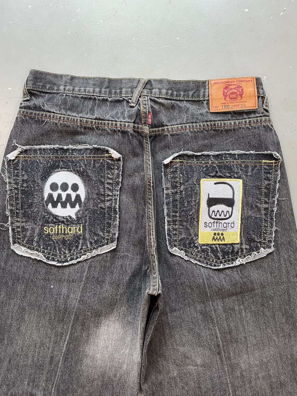 Japanese Brand × Vintage Vintage red monkey company1002 pocket embroidered denim jort Size US 36 / EU 52 - 13 Thumbnail