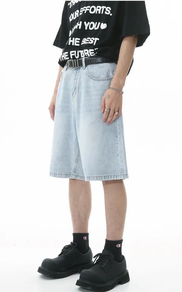 Japanese Brand Mina Blue casual loose vintage distressed denim shorts Size US 32 / EU 48 - 3 Thumbnail