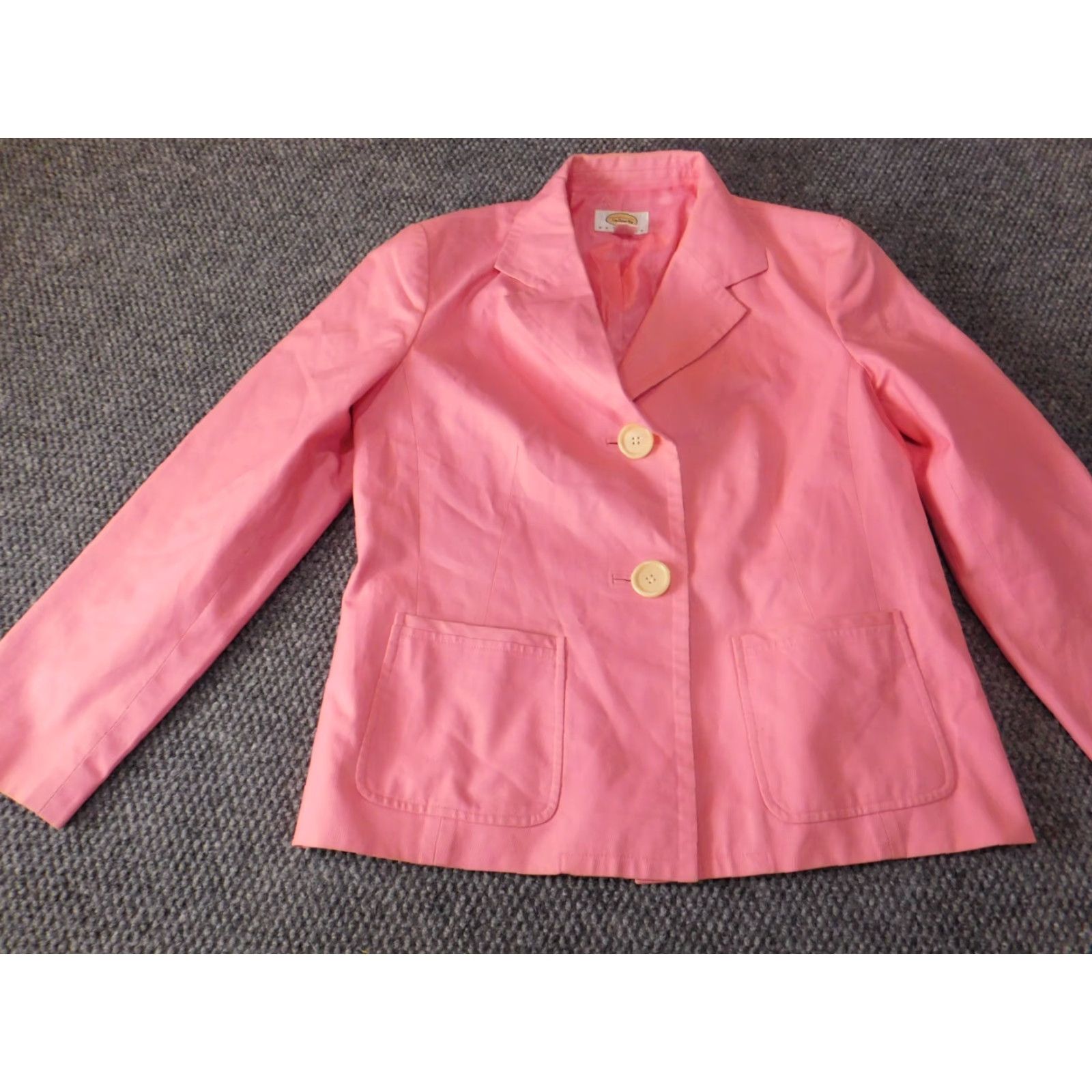 Talbots Talbots Pink Blazer Womens Blazer 6P Petite Lined Two-Button Mid-Length Jacket Coat Polyester Microfiber Casual Scholastic American Classic Jacket Size M / US 6-8 / IT 42-44 - 3 Thumbnail