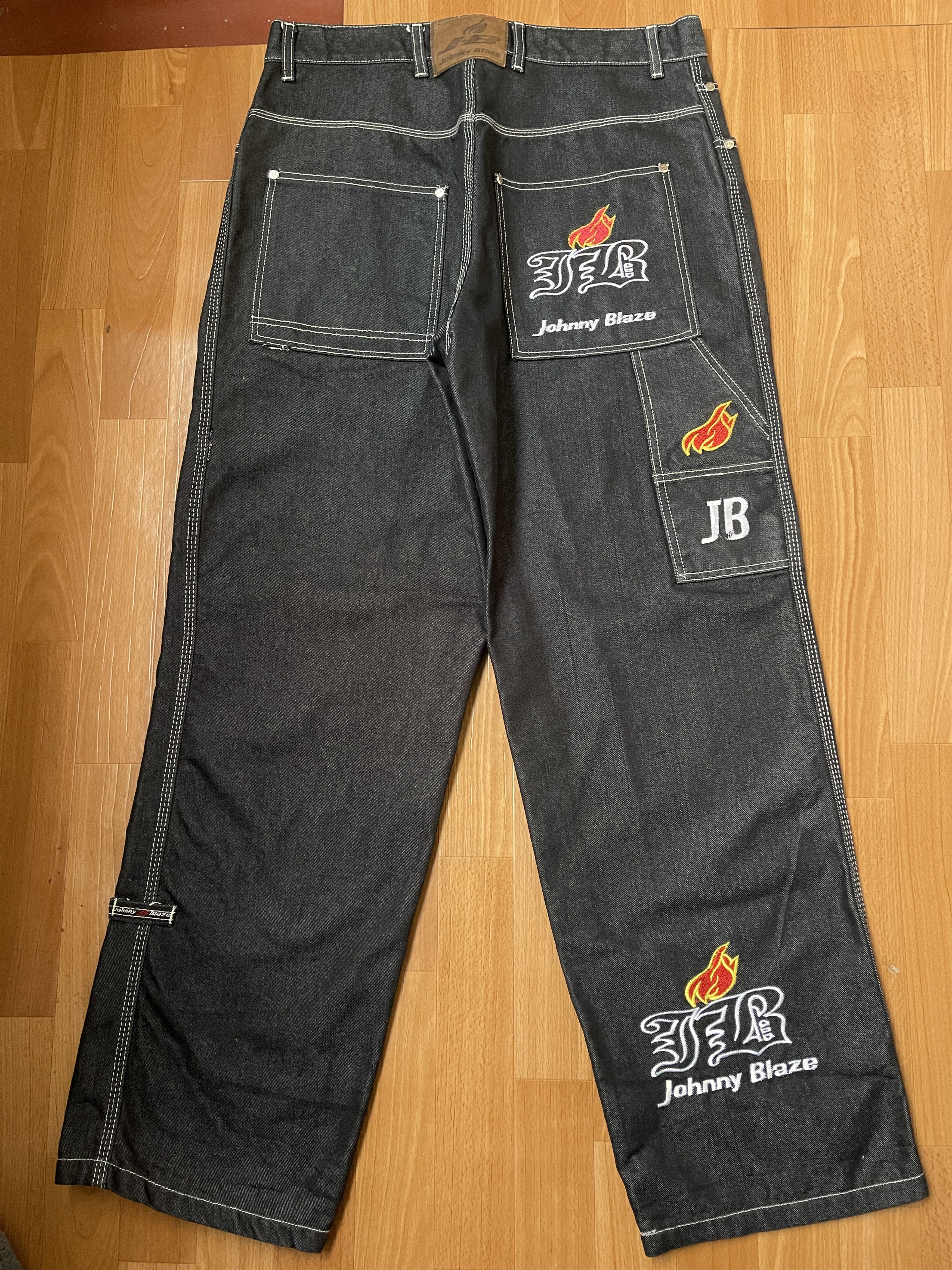 Wu-Tang Clan Johnny Blaze jeans shiny metallic silver baggy Wu Wear 34 Size US 34 / EU 50 - 1 Thumbnail