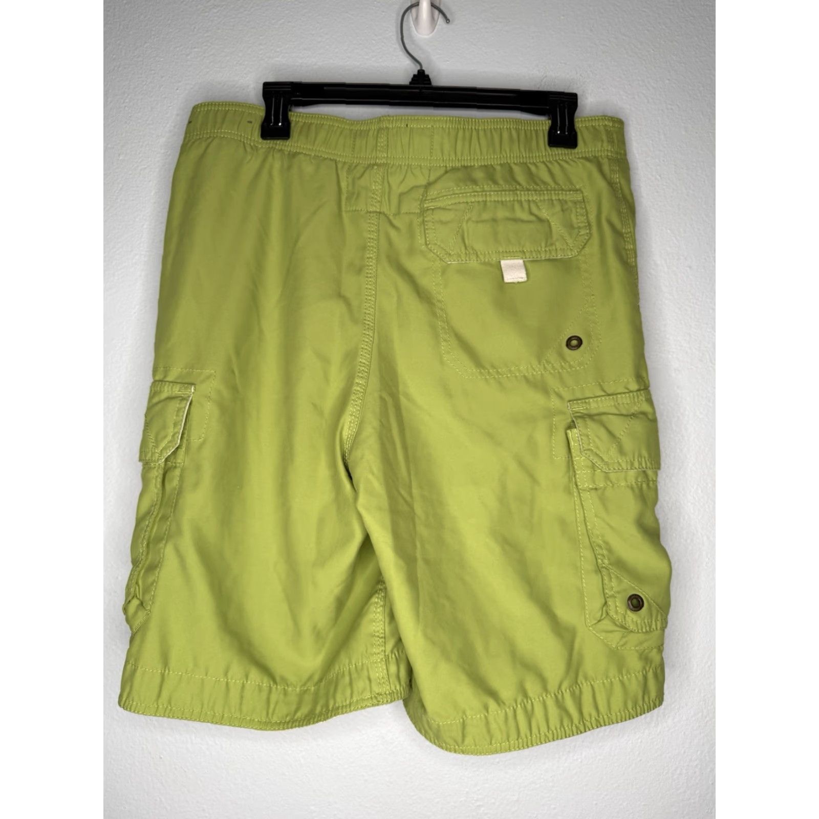 Vintage VINTAGE Ruehl 925 Swim Shorts Mens S Green Solid Pockets Lined Polyester Beach Trunks Y2K Size US 29 - 3 Thumbnail