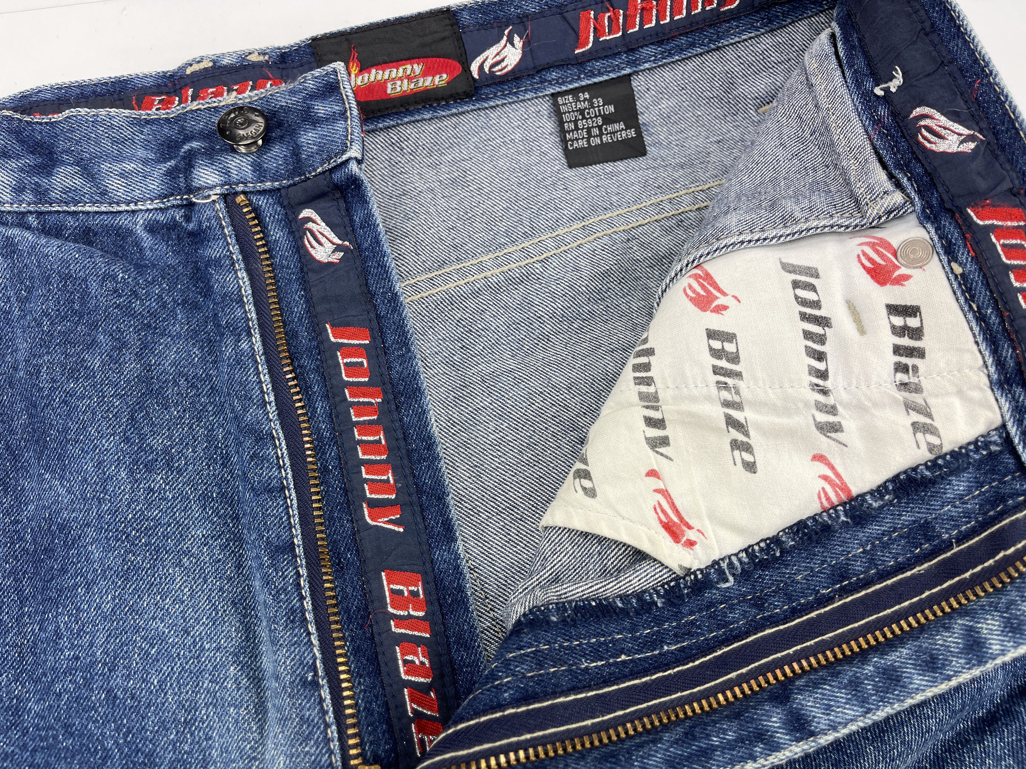 Wu-Tang Clan Johnny Blaze jeans, vintage Wu Wear baggy pants, Wu Tang 34 Size US 34 / EU 50 - 14 Thumbnail