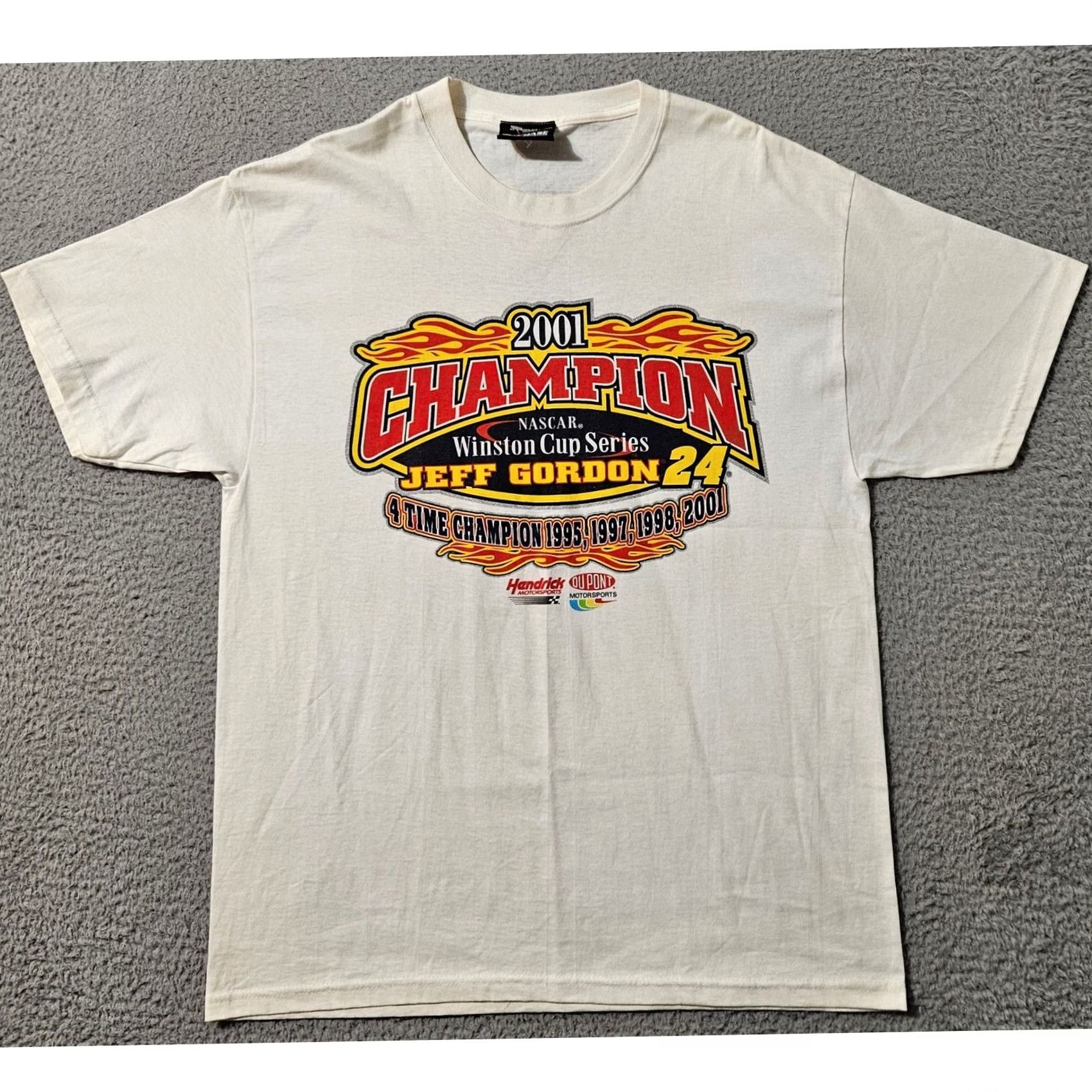 Chase Authentics VINTAGE Jeff Gordon Nascar Racing Tee Shirt Size Medium White Chase Authentics M Shirt Mens 2001 Y2K VTG Size US M / EU 48-50 / 2 - 4 Thumbnail