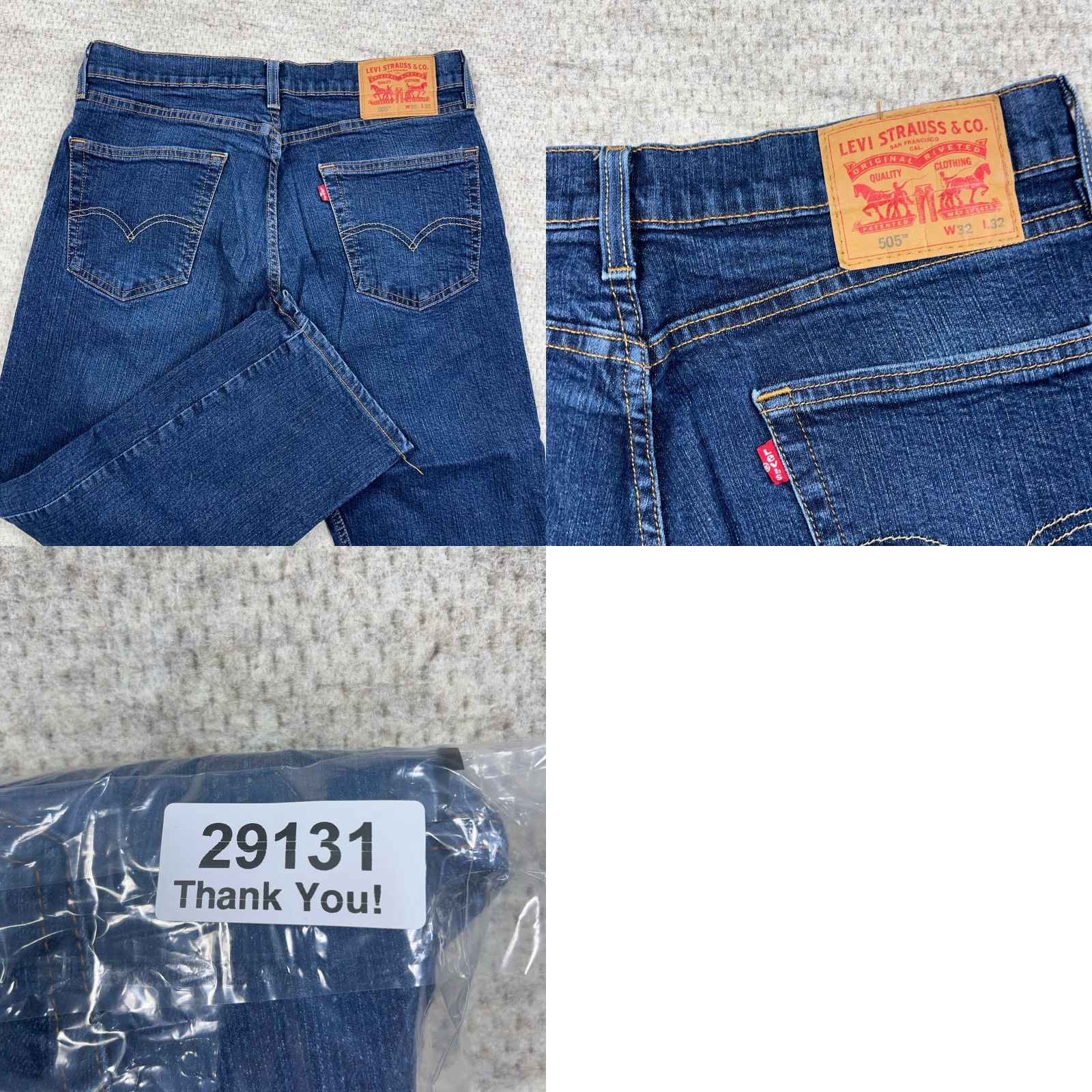 Levi's Levi's 505 Jeans Men 30x24 Straight Regular Dark Wash Blue Denim Waist 30 Inseam 24 5-Pocket Logo Zipper Button Comfort Size US 30 / EU 46 - 9 Thumbnail