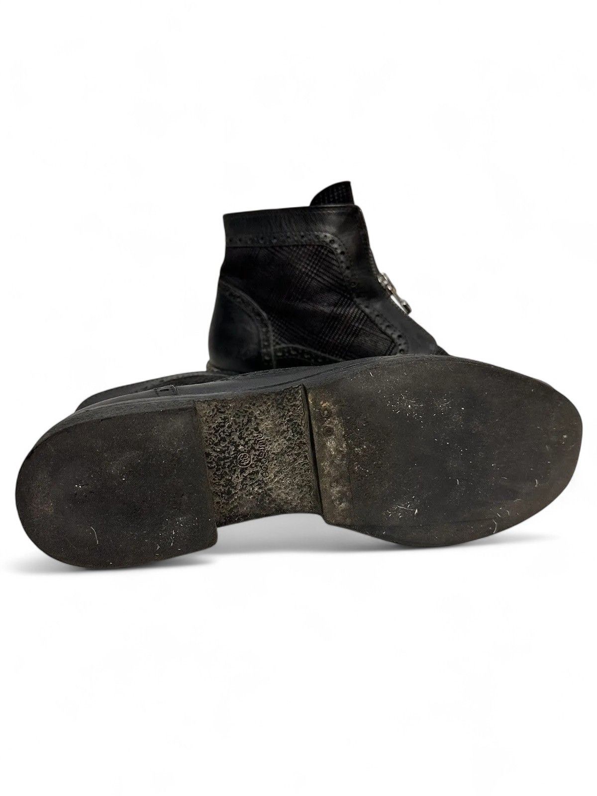 A.S.98 Vintage Orsace Black Leather Brogue Zip Gothic Avantgarde Size US 8 / IT 38 - 8 Thumbnail