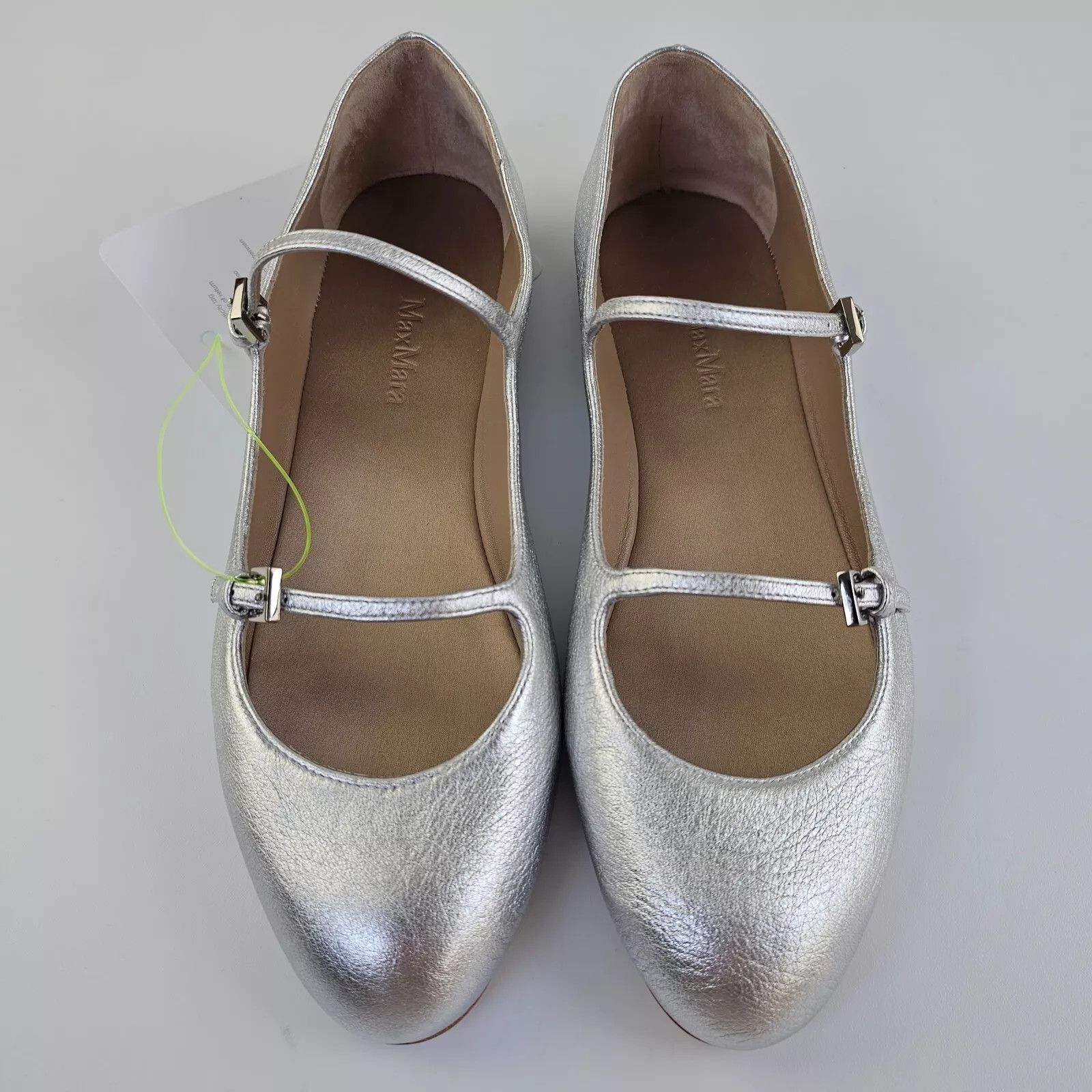 Max Mara Max Mara Silver Nappa Leather Ballet Flats New FW24 Size US 11 / IT 41 - 6 Thumbnail