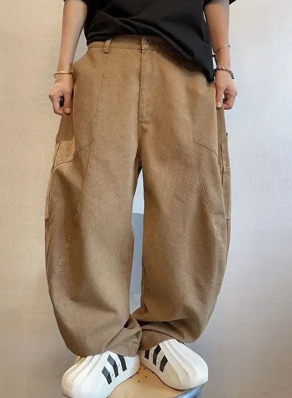 Japanese Brand Hiroko x Hanai Street Washed Loose Fit Khaki Work Pants Size US 32 / EU 48 - 6 Thumbnail