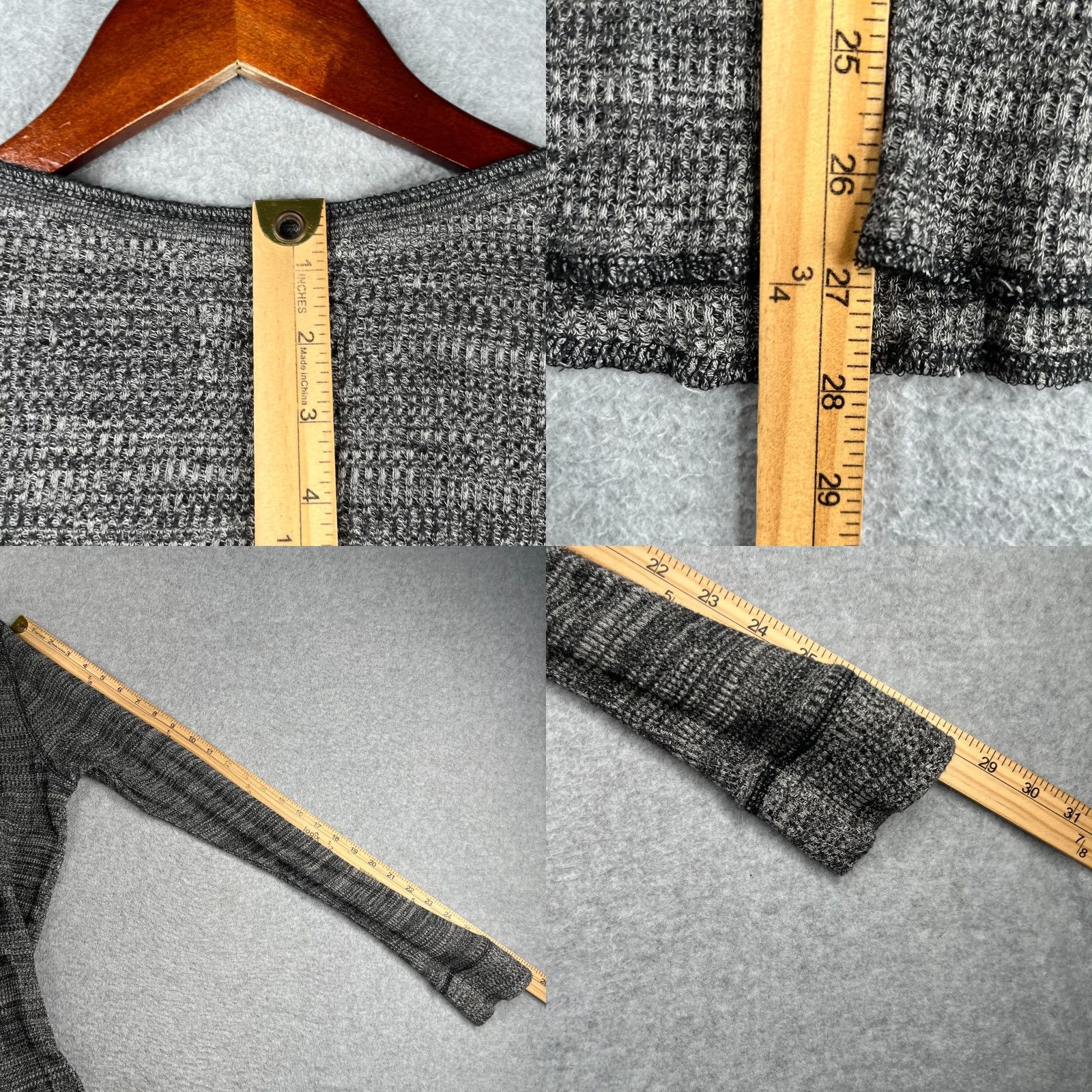 Express Express Shirt Mens XL Gray Henley Waffle Knit Long Sleeve Pullover Size US XL / EU 56 / 4 - 8 Thumbnail