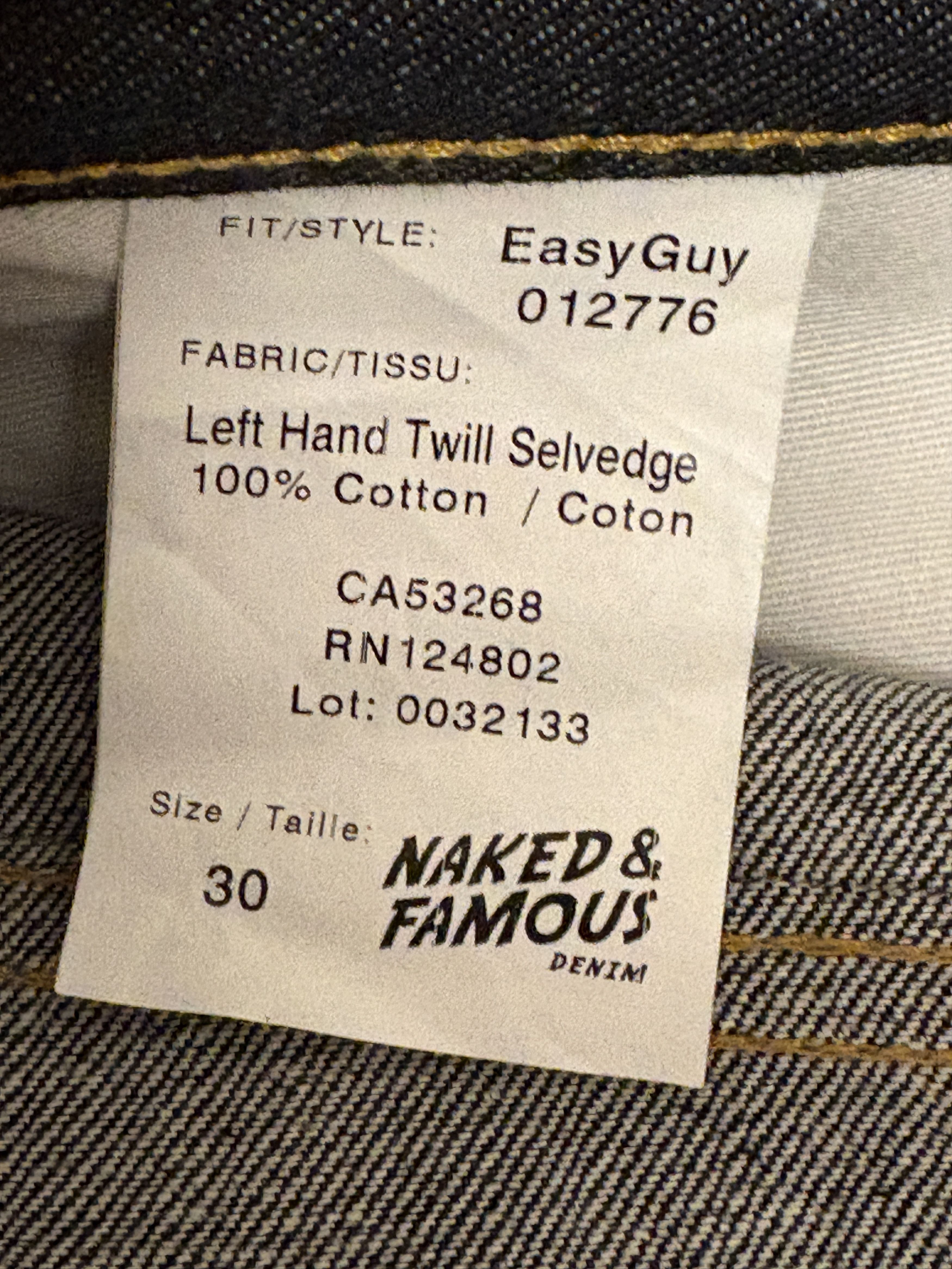 Japanese Brand NEW Naked & Famous Left Hand Twill Selvedge Easy Guy Tapered Size US 30 / EU 46 - 6 Thumbnail