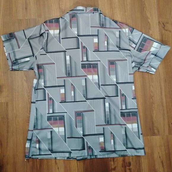 Other Vintage Don Giovanni Mod Geometric Disco Shirt Size US L / EU 52-54 / 3 - 5 Thumbnail