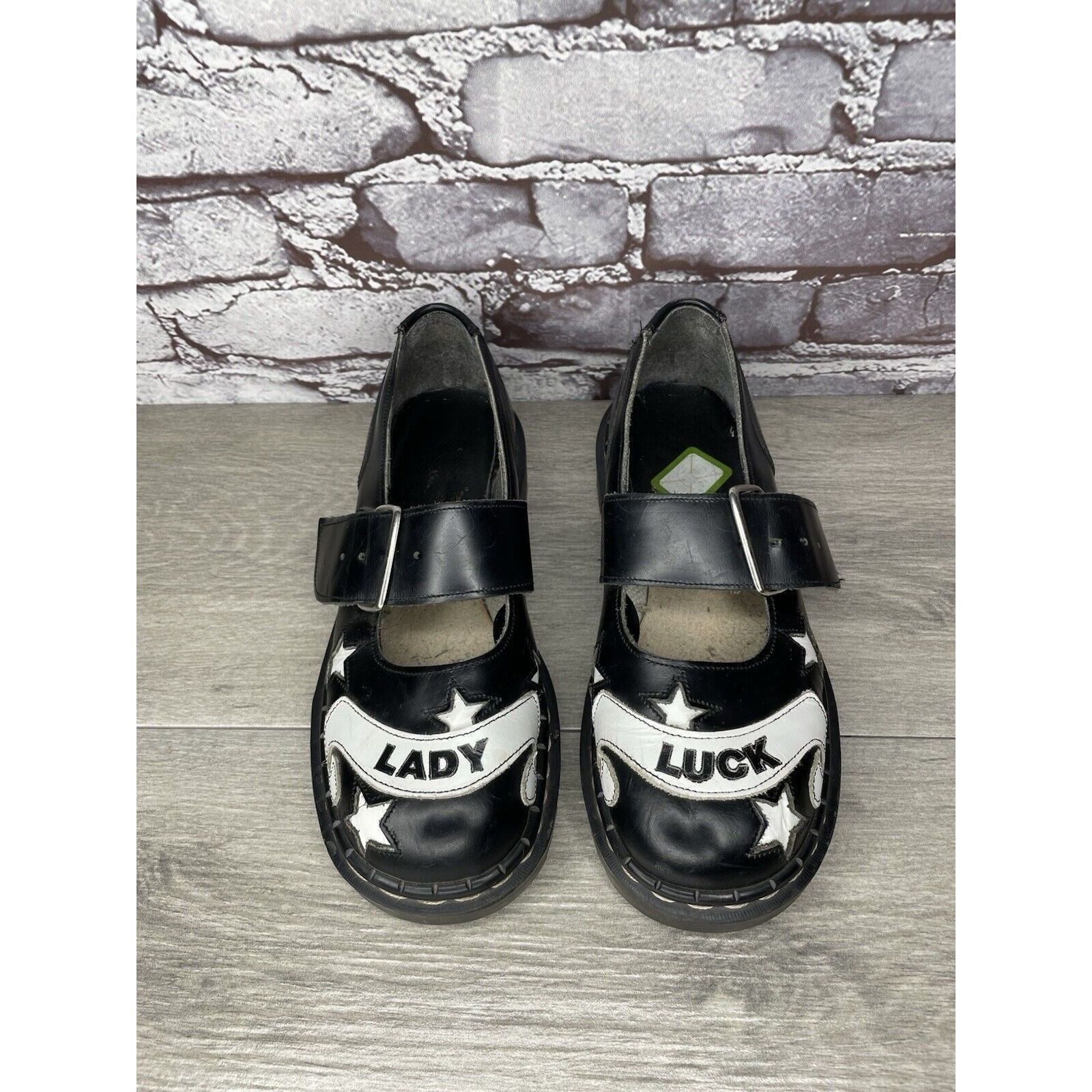 Other VTG TUK LADY LUCK Black Leather MaryJane Strap England Shoes Size US 5.5 / IT 35.5 - 18 Thumbnail