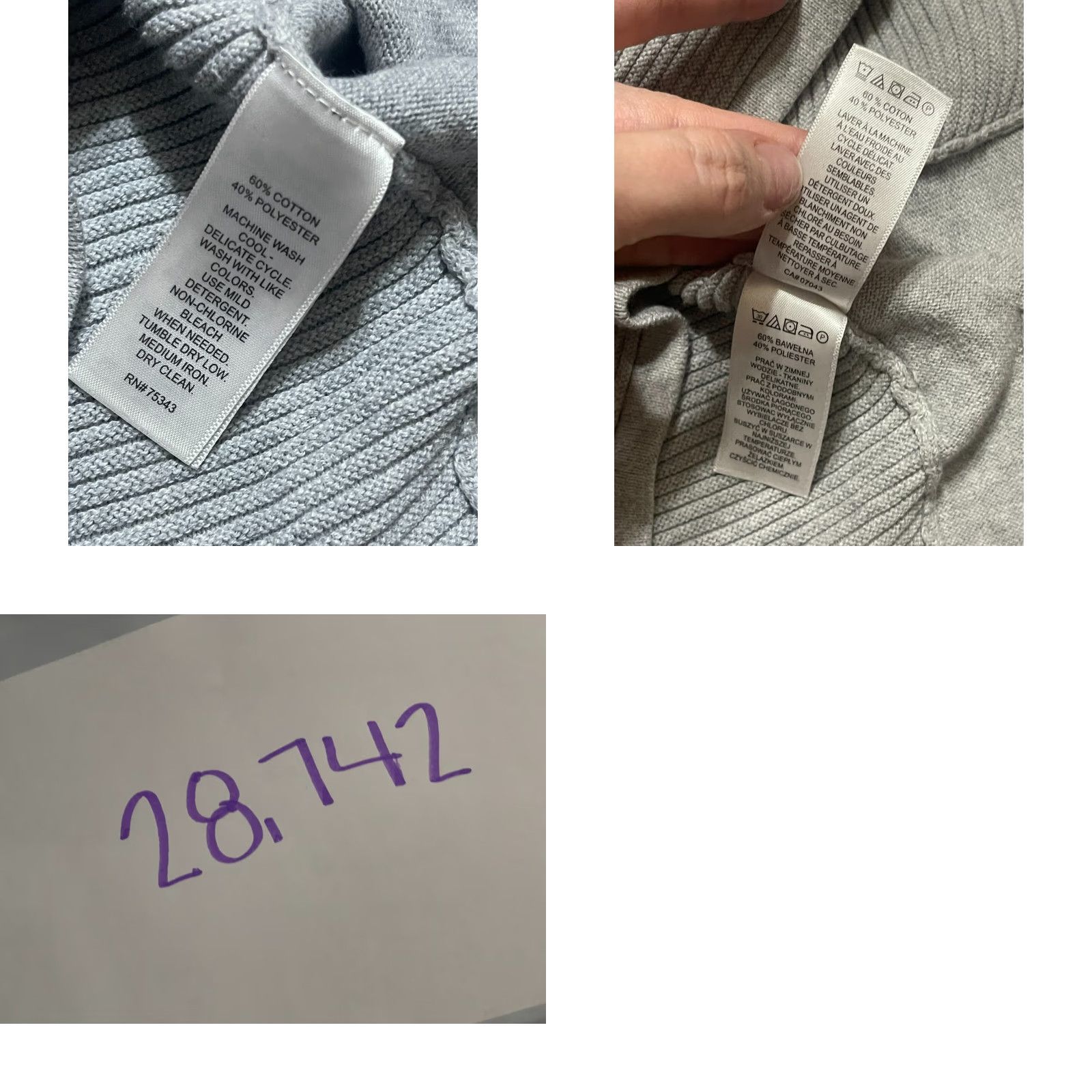 Vintage Artisan NY Hoodie Women’s Size Small Gray Pullover Ribbed Long Sleeve Activewear Regular Fit Size S / US 4 / IT 40 - 8 Thumbnail