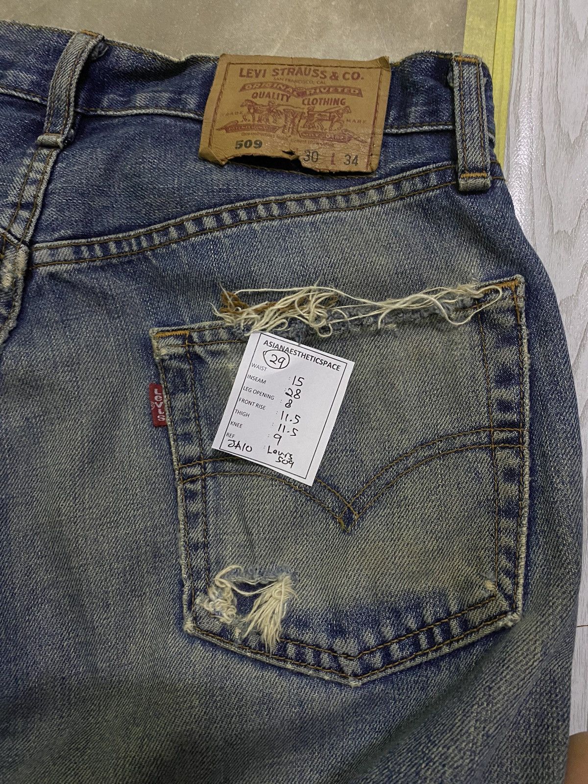 Japanese Brand × Levi's Levis Vintage Clothing 509 Mud Max Washed Coffee Button Fly Size US 29 - 15 Thumbnail