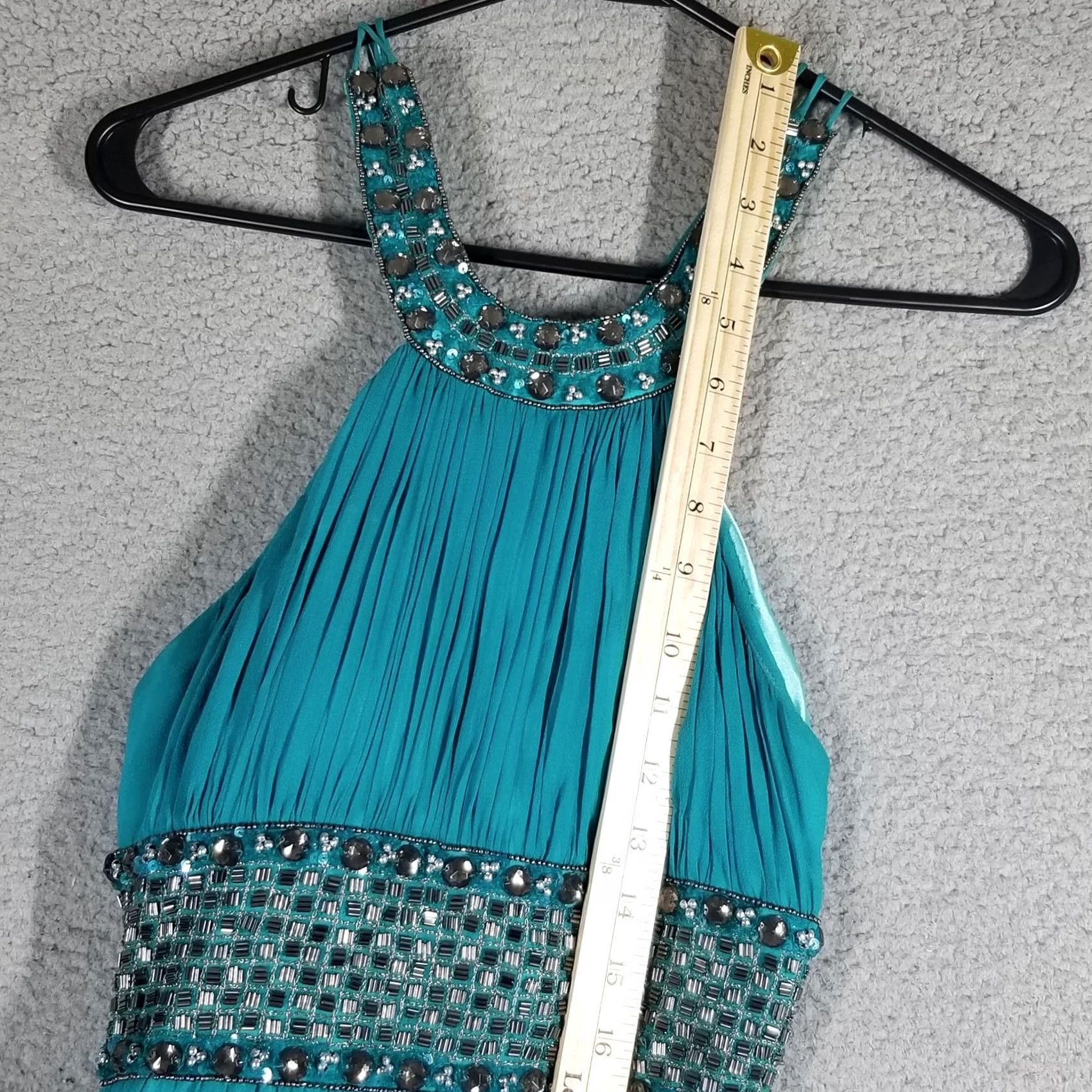 Vintage Cache beaded sequin asymmetrical dress prom silk Y2K vintage fairy Size 4 Size S / US 4 / IT 40 - 3 Thumbnail