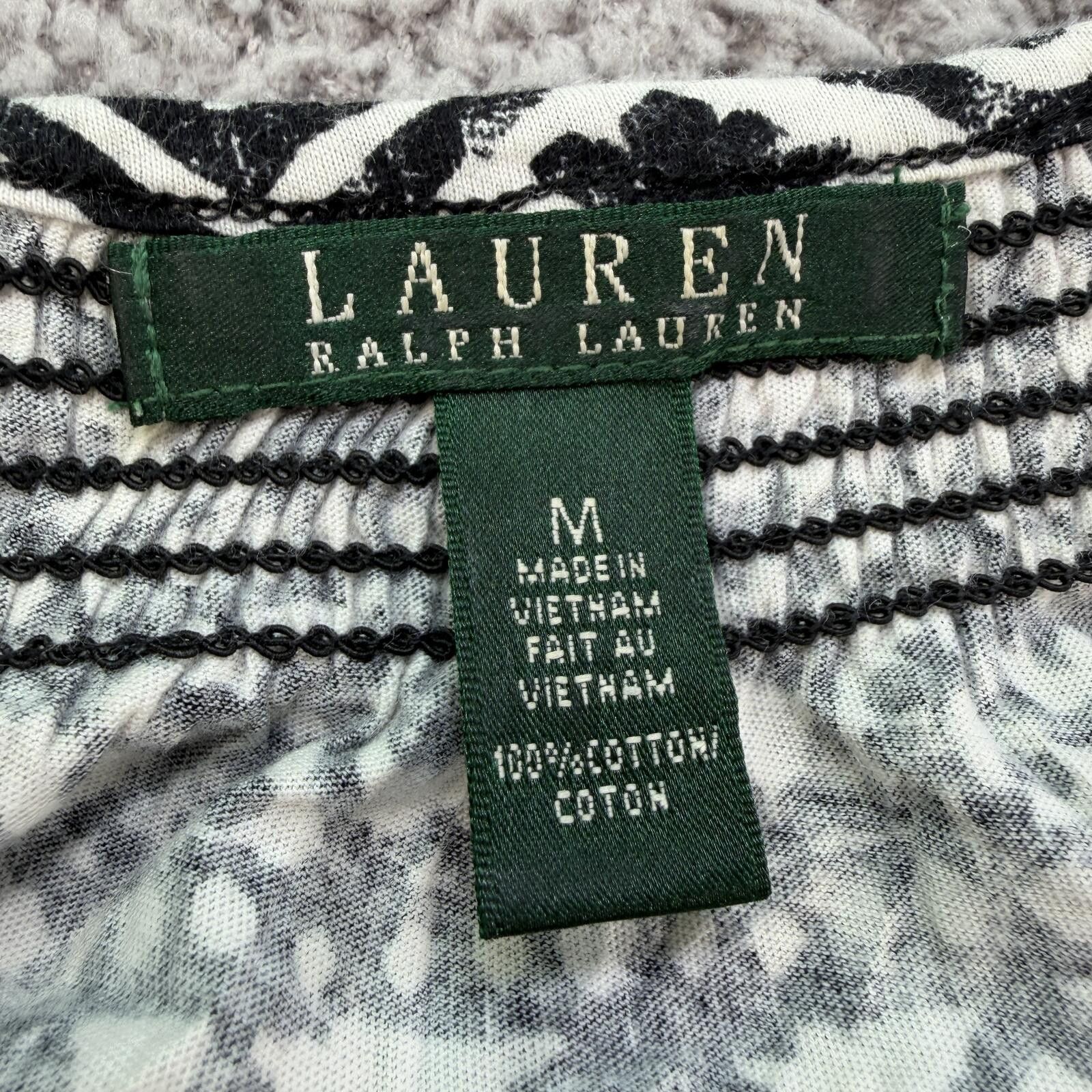 Lauren Ralph Lauren Lauren Ralph Lauren Black White Geometric Tribal Top Women M Size M / US 6-8 / IT 42-44 - 4 Thumbnail