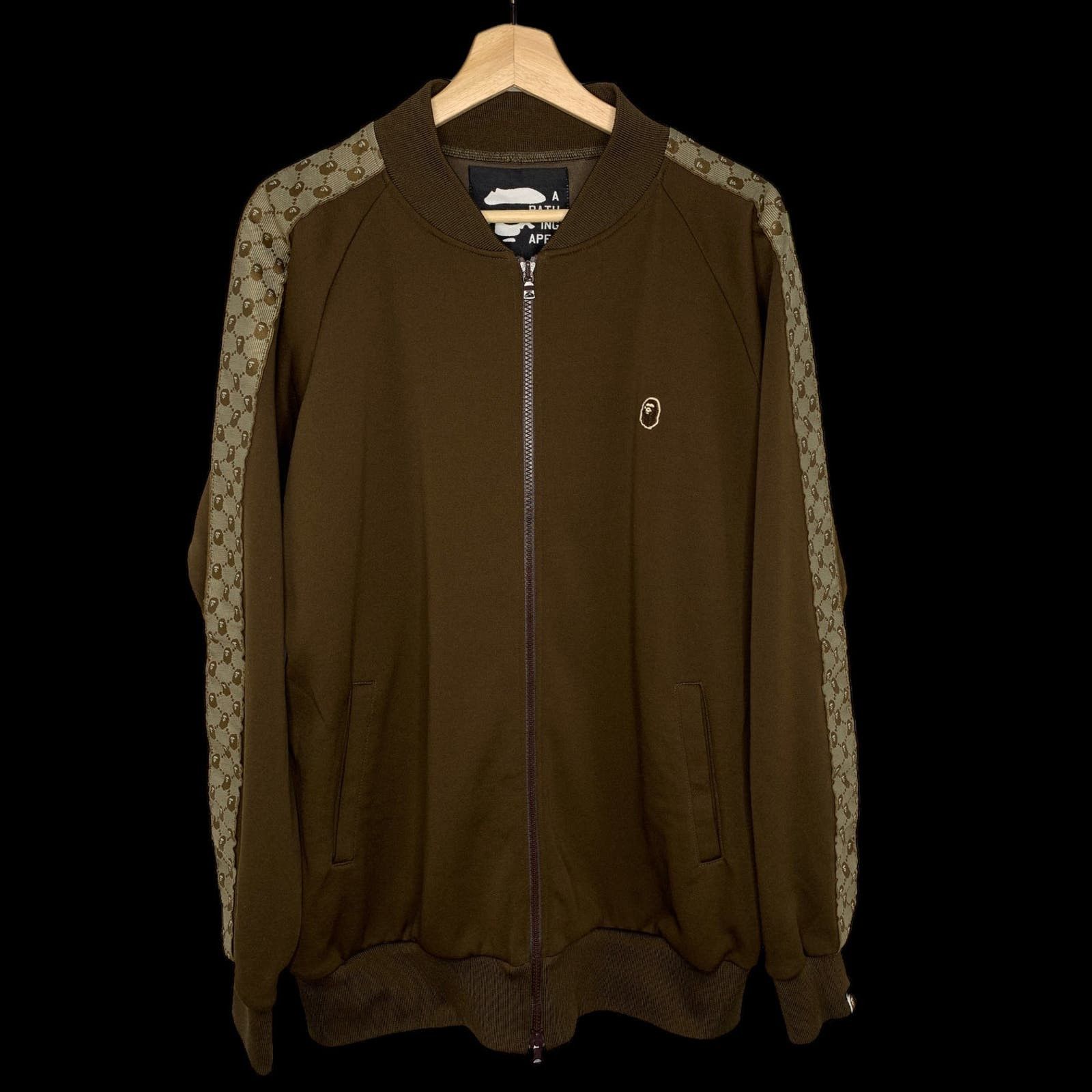 image of Bape Og “Gucci” Monogram Track Jacket (Brown), Men's (Size Large)