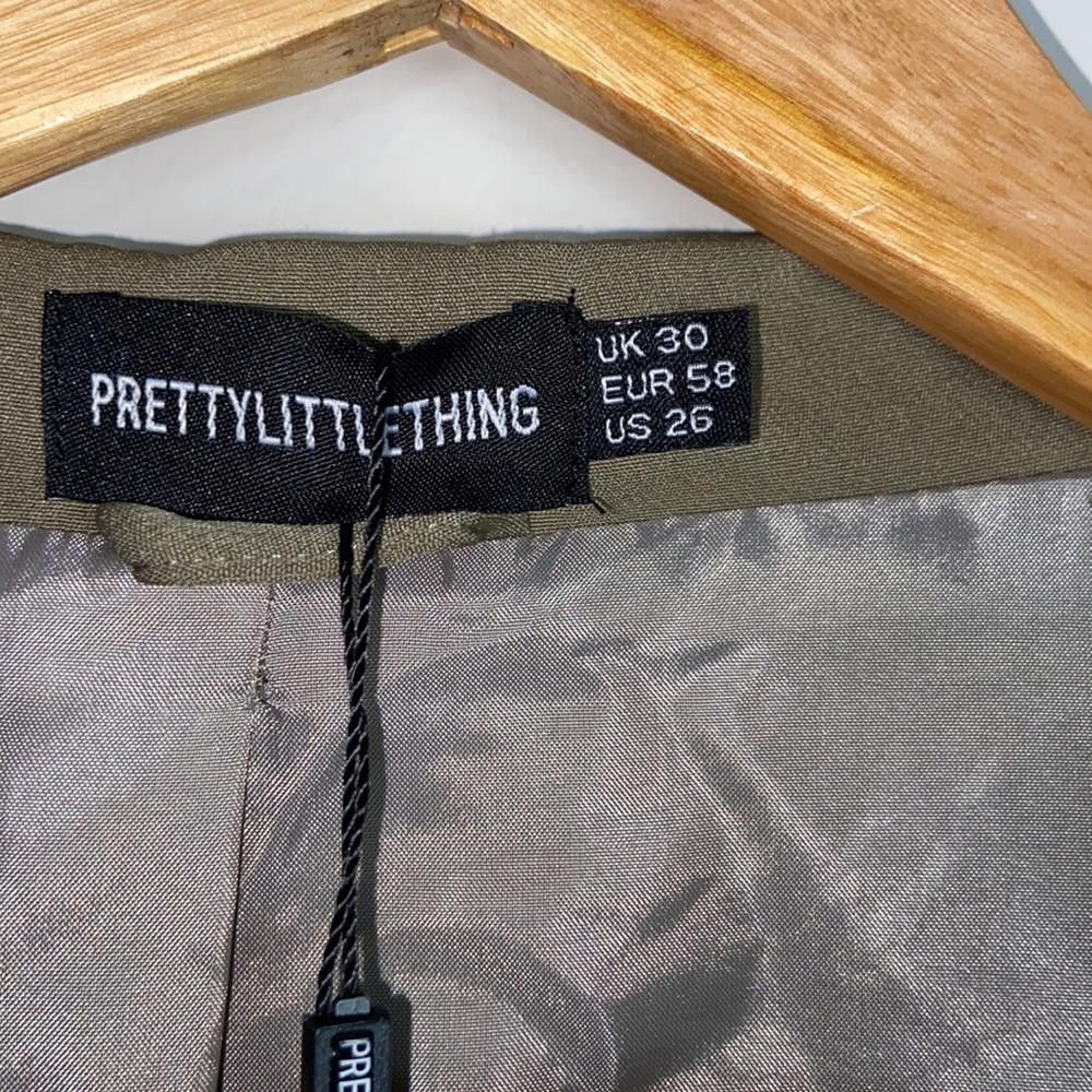Designer Prettylittlething l NWT Khaki Front Tie Blazer Size 26 Size 4XL / US 24-26 - 6 Thumbnail