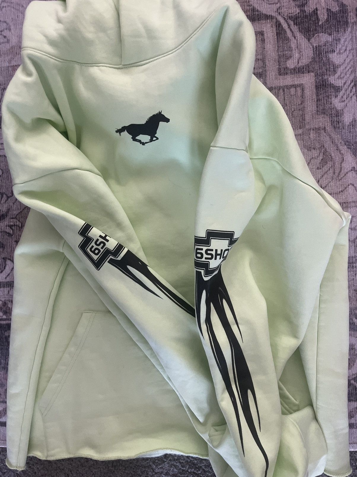 image of Six Shot Flame Neon Hoodie in Neon Green, Men's (Size 2XL)