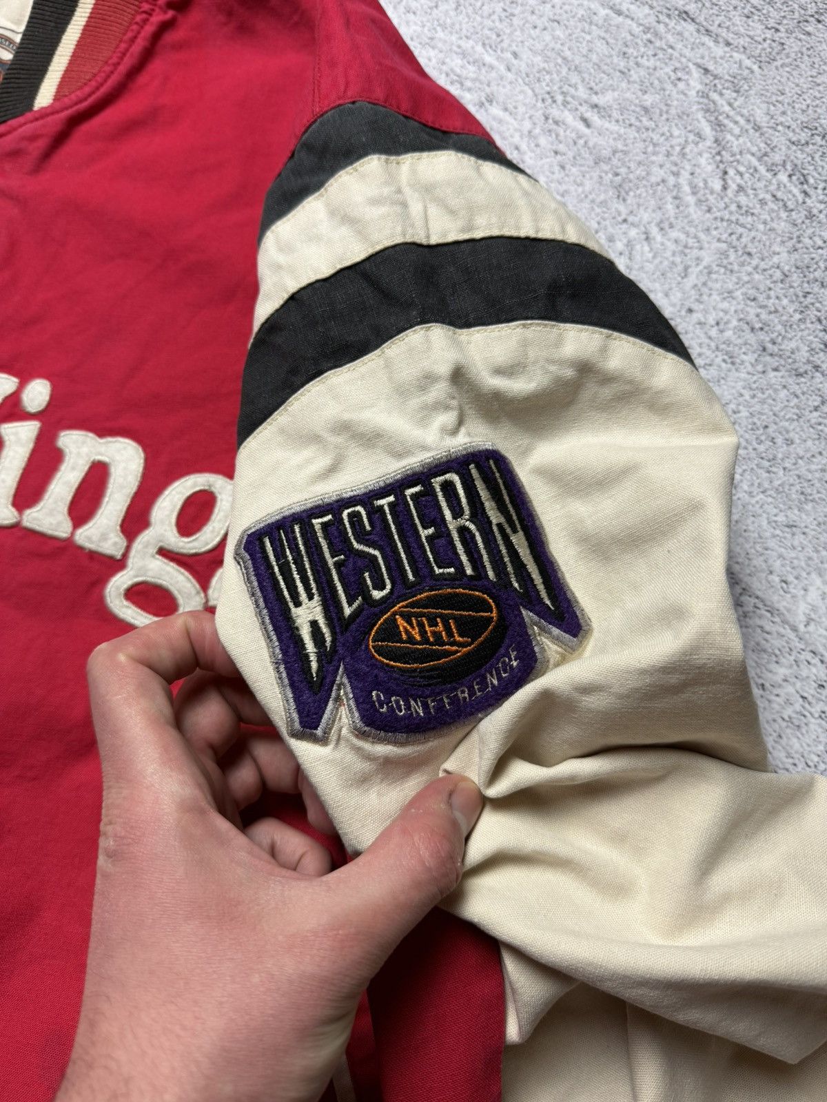 NHL Vintage 90s Mirage NHL Red Wings Detroit Bomber Jacket Rare Size US XL / EU 56 / 4 - 6 Thumbnail