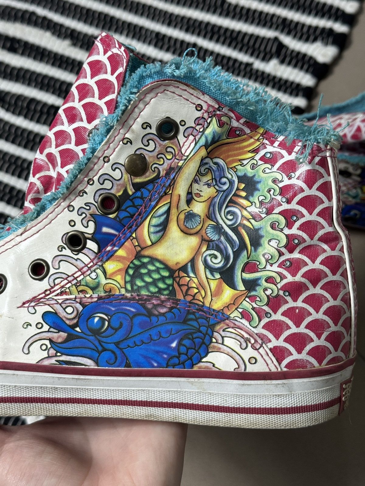 Ed Hardy VINTAGE ED HARDY AVANT GARDE 2000s HIGH TOP SNEAKERS Size US 9 / IT 39 - 3 Thumbnail
