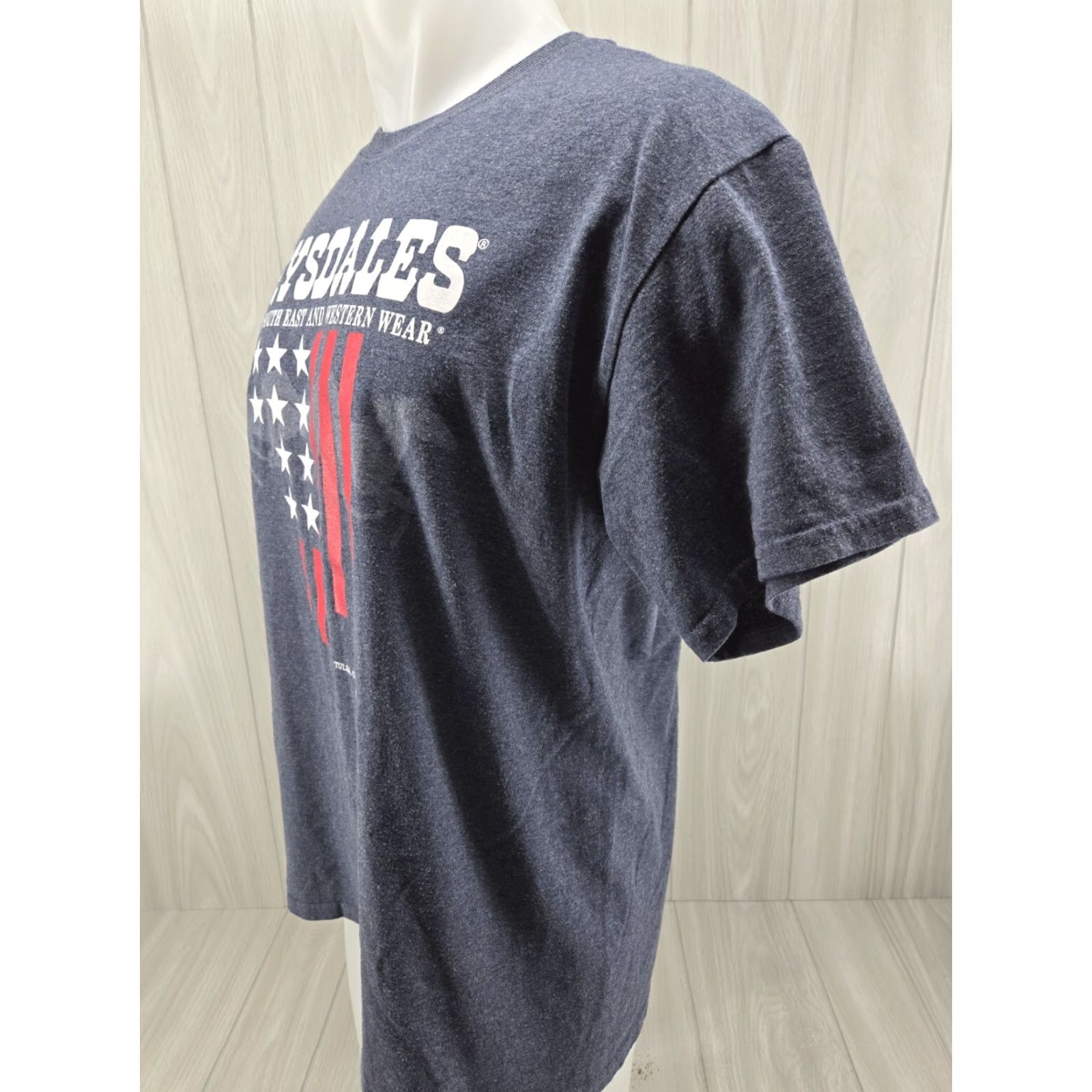 Gildan Gildan T-Shirt Drysdales Tulsa OK Mens Blue Gray L Crew Neck Short Sleeve Cotton Western 2020s? Size US L / EU 52-54 / 3 - 4 Thumbnail