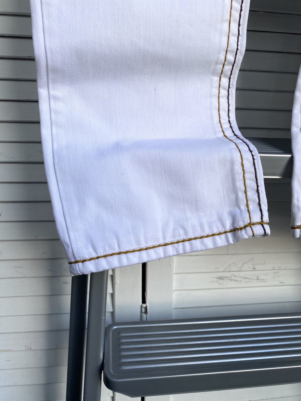 True Religion × Vintage True Religion White Jeans Big Stitch Denim USA Logan Super Size US 34 / EU 50 - 6 Thumbnail