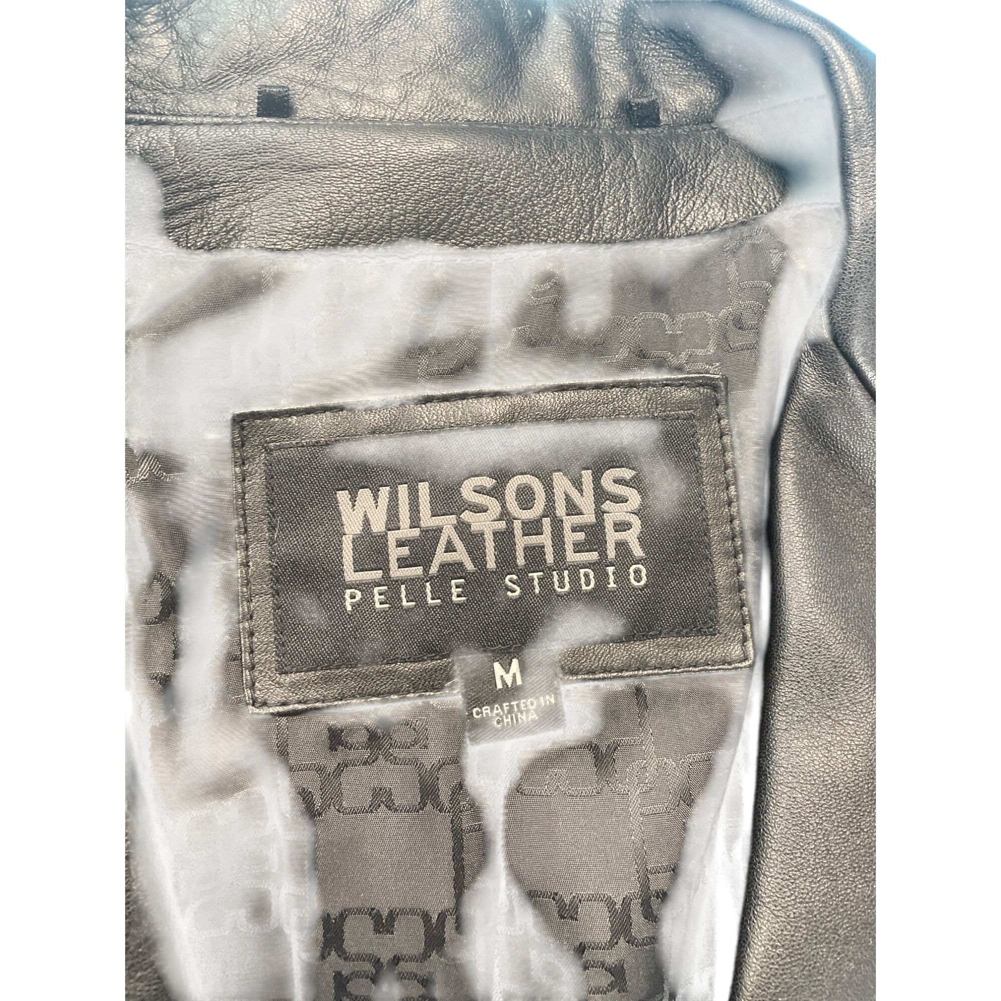 Wilsons Leather Wilsons Leather Pelle Studio Womens Black Leather Blazer Jac Size M / US 6-8 / IT 42-44 - 3 Thumbnail