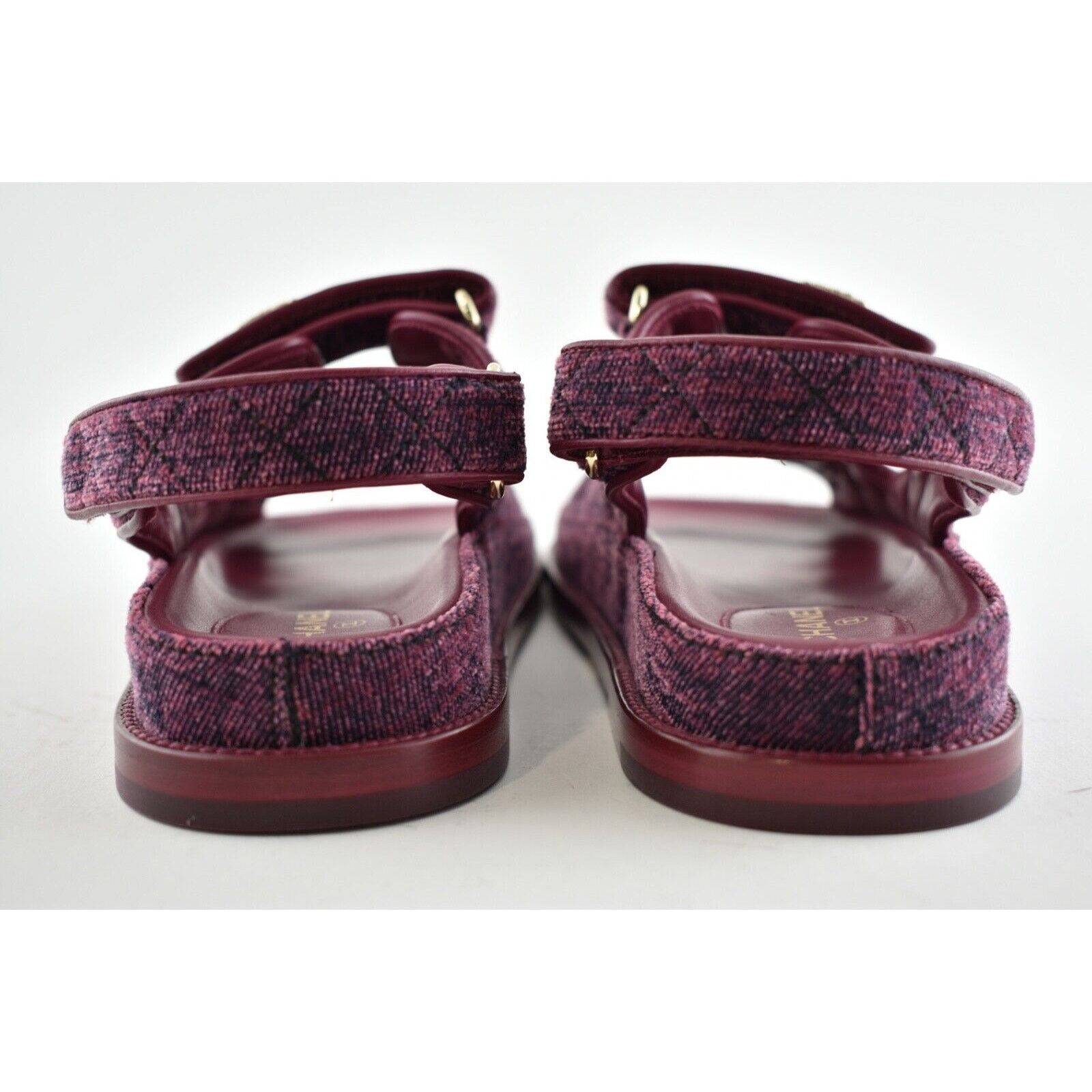 Chanel Chanel 21A Pink Velvet Denim CC Logo Mule Slide Strap Flat Size US 7.5 / IT 37.5 - 11 Thumbnail