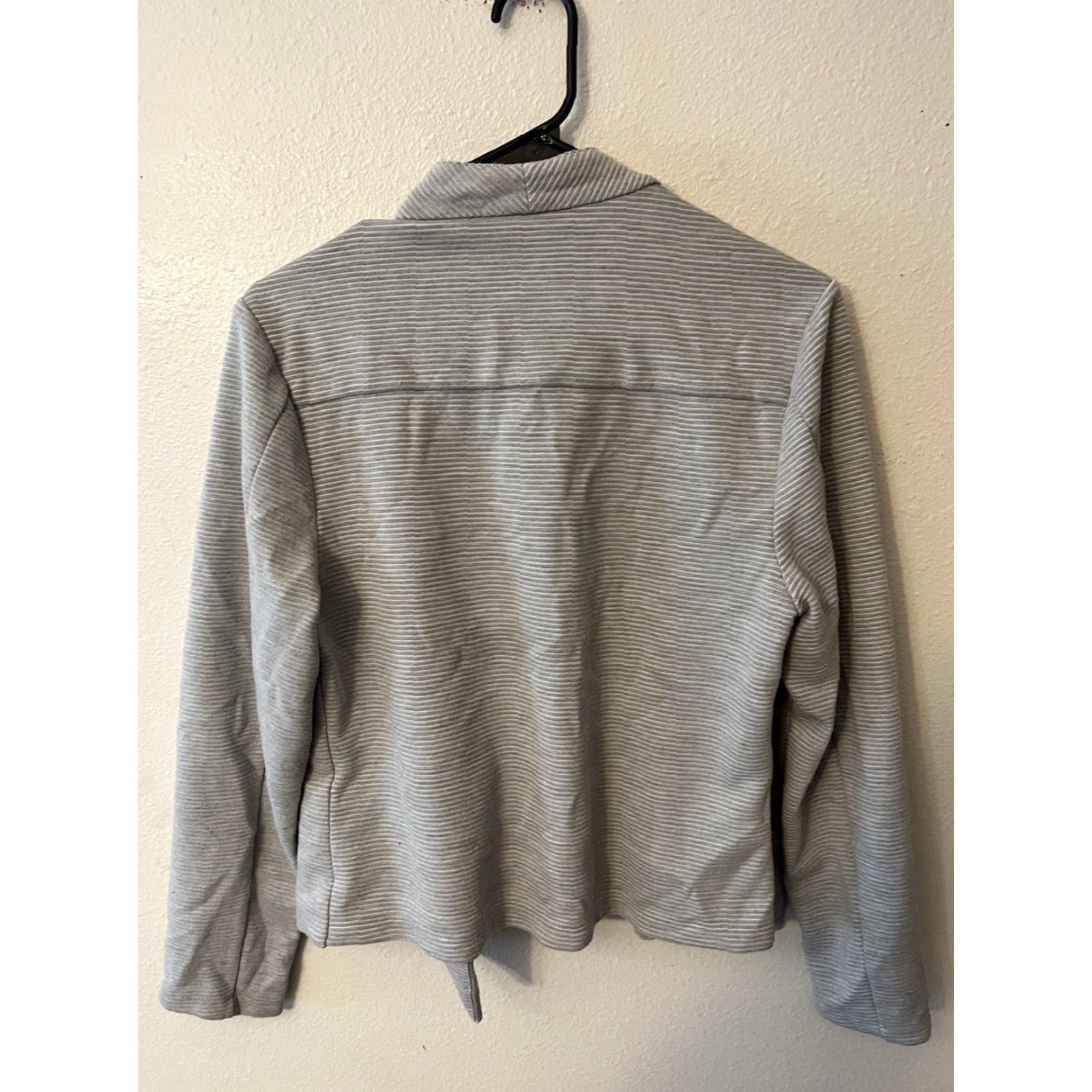Calvin Klein Calvin Klein Textured Knit Jacket Open Front Women M Gray Solid Size M / US 6-8 / IT 42-44 - 3 Thumbnail