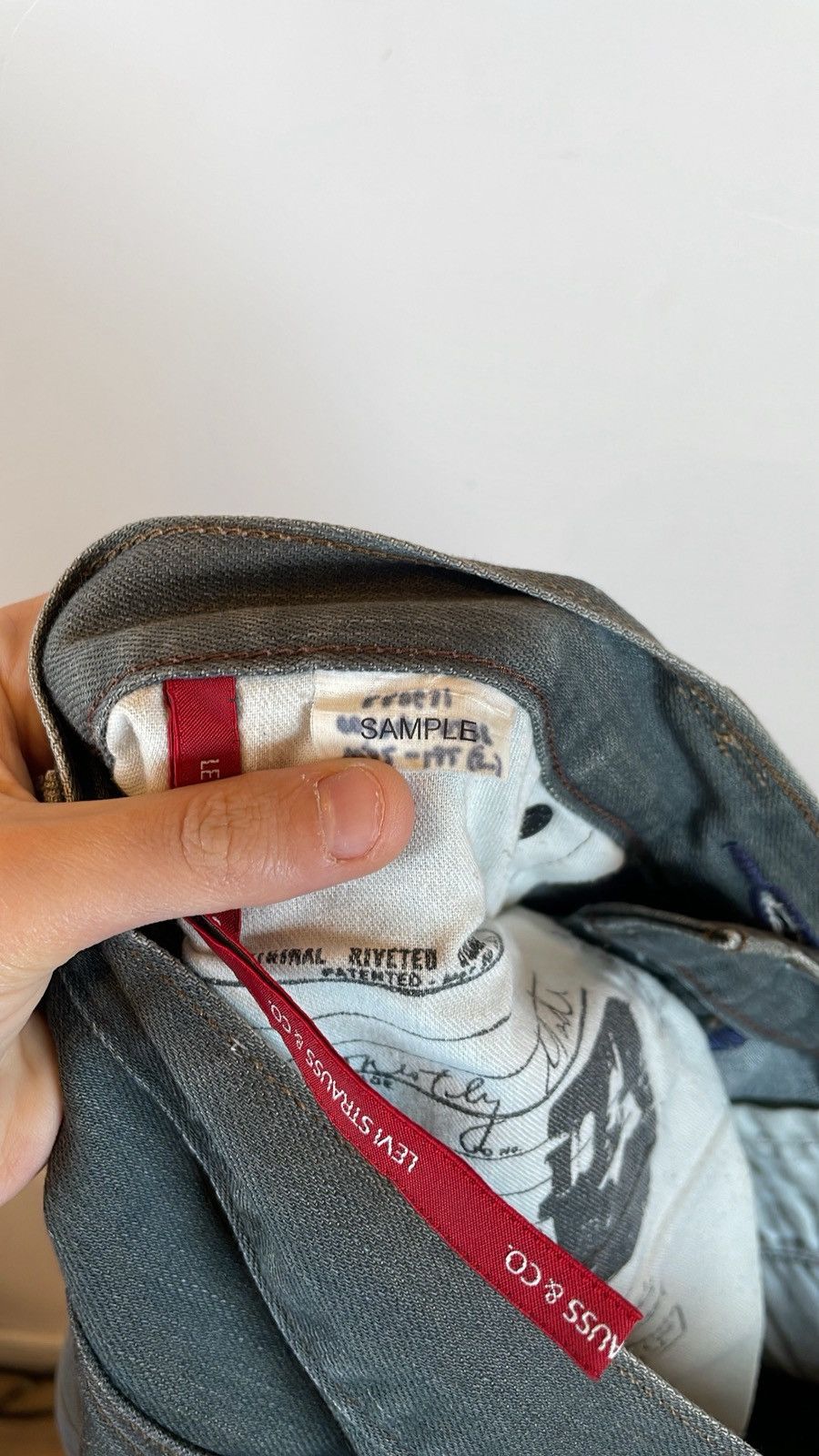 Japanese Brand Levi’s Japan Fit Sample Jeans - Gray Wash Prototype Size US 33 - 3 Thumbnail