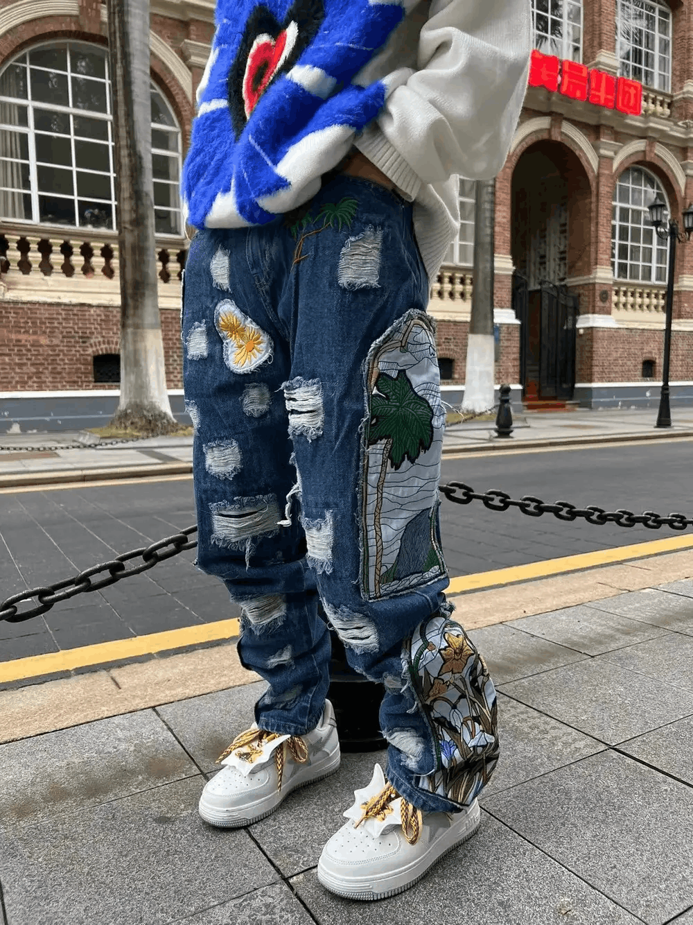 Japanese Brand × Jean Y2K Harajuku Patch Grunge Hip Hop Jeans Trousers Size US 32 / EU 48 - 3 Thumbnail