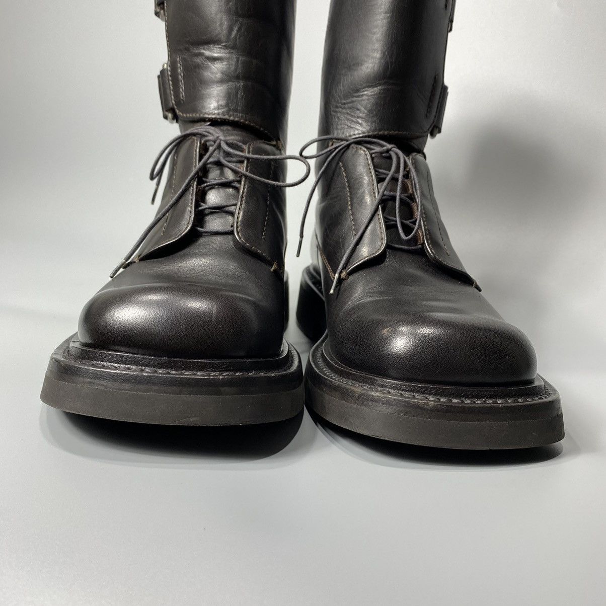 Prada FW99 Double Strapped Square Toe Boots (RUNWAY) Size US 6 / EU 39 - 14 Thumbnail
