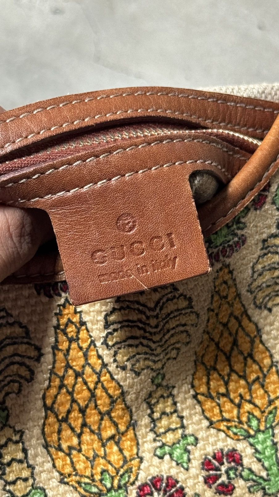Gucci GUCCI Canvas Pineapple Print Jackie O Bouvier Hobo Brow Size ONE SIZE - 11 Thumbnail