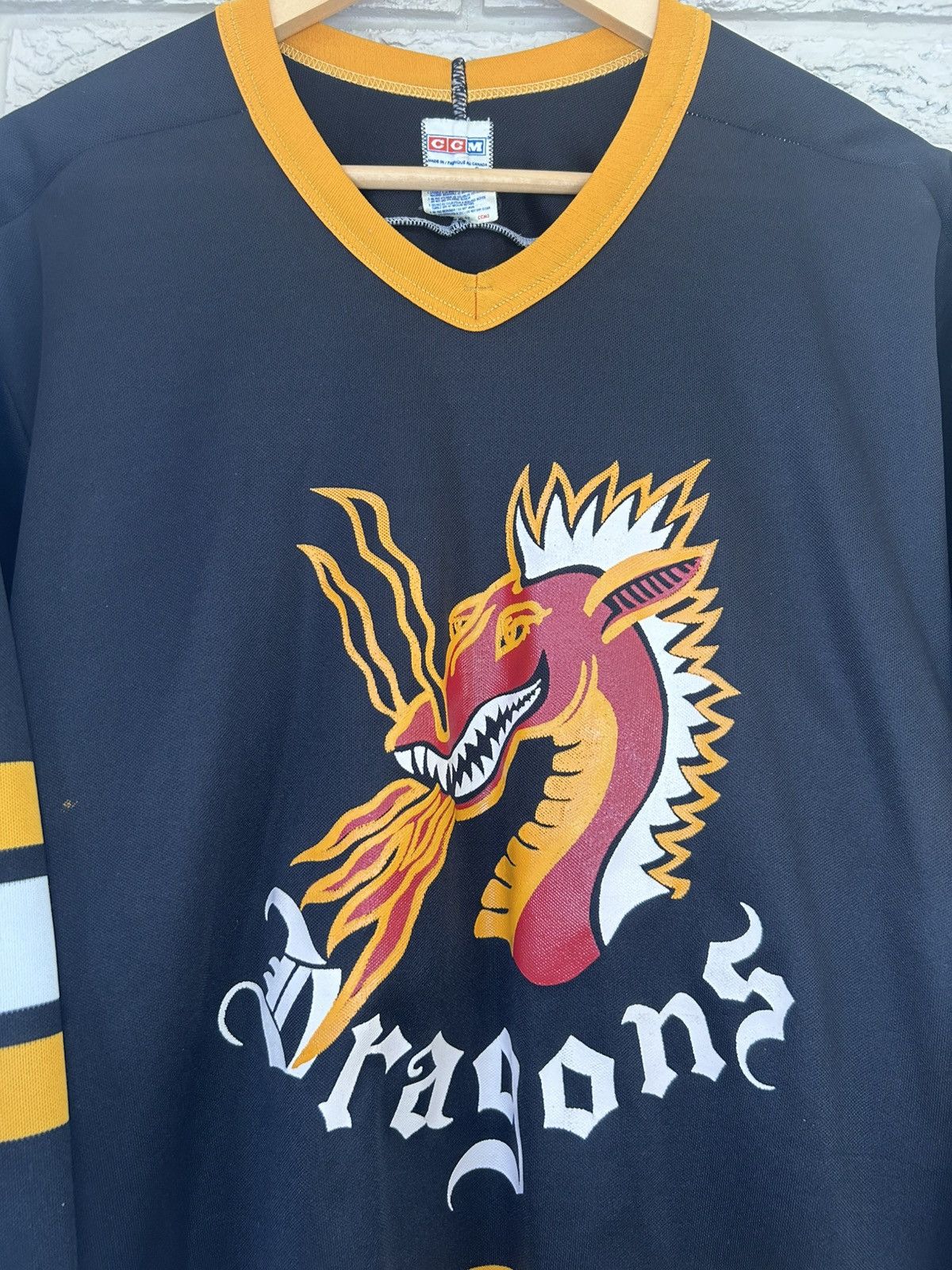Ccm Vintage 90s CCM Dragons Hockey Jersey Size US M / EU 48-50 / 2 - 3 Thumbnail