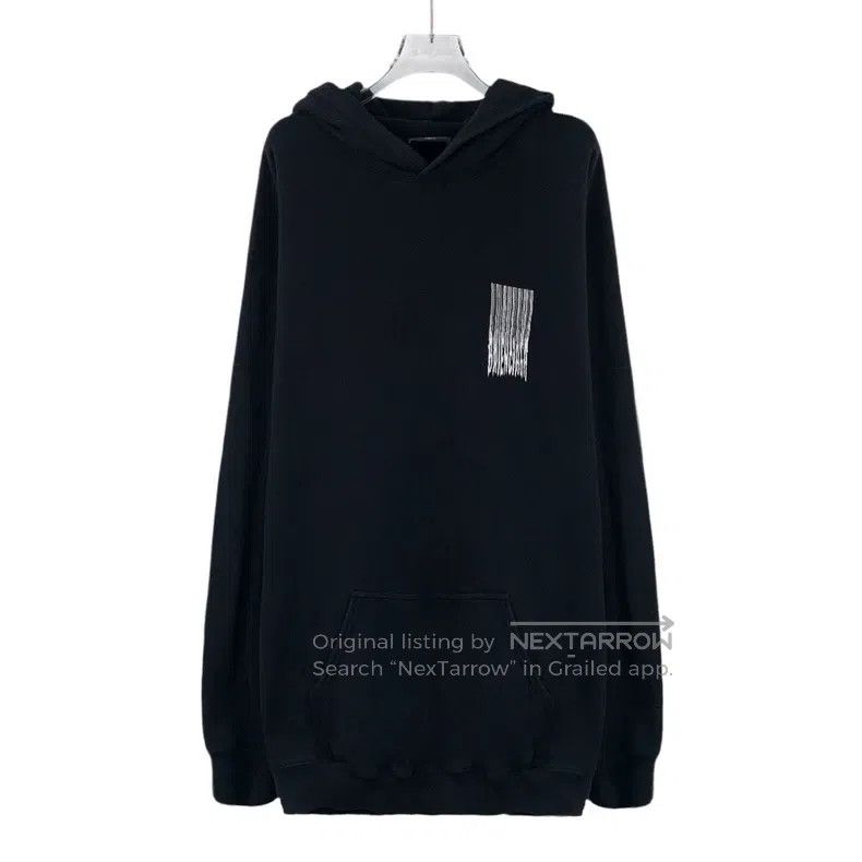 Balenciaga Balenciaga Black Fringe Printed Cotton Hooded Long Sleeve Size US XS / EU 42 / 0 - 1 Thumbnail