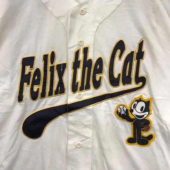 MLB × Vintage Vtg 1996 FELIX The Cat x MITSUBISHI Baseball Jersey Shirt Size US L / EU 52-54 / 3 - 6 Thumbnail