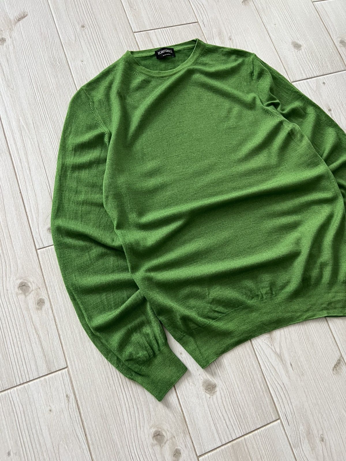 Zanieri Green Sweatshirt Knit Zanieri Made in Iataly Luxury M size Size US M / EU 48-50 / 2 - 3 Thumbnail