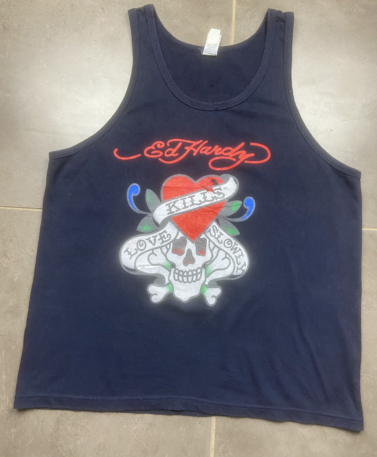 Ed Hardy Ed Hardly. Singlet. Kills. Love Slowly. Size US XL / EU 56 / 4 - 1 Thumbnail