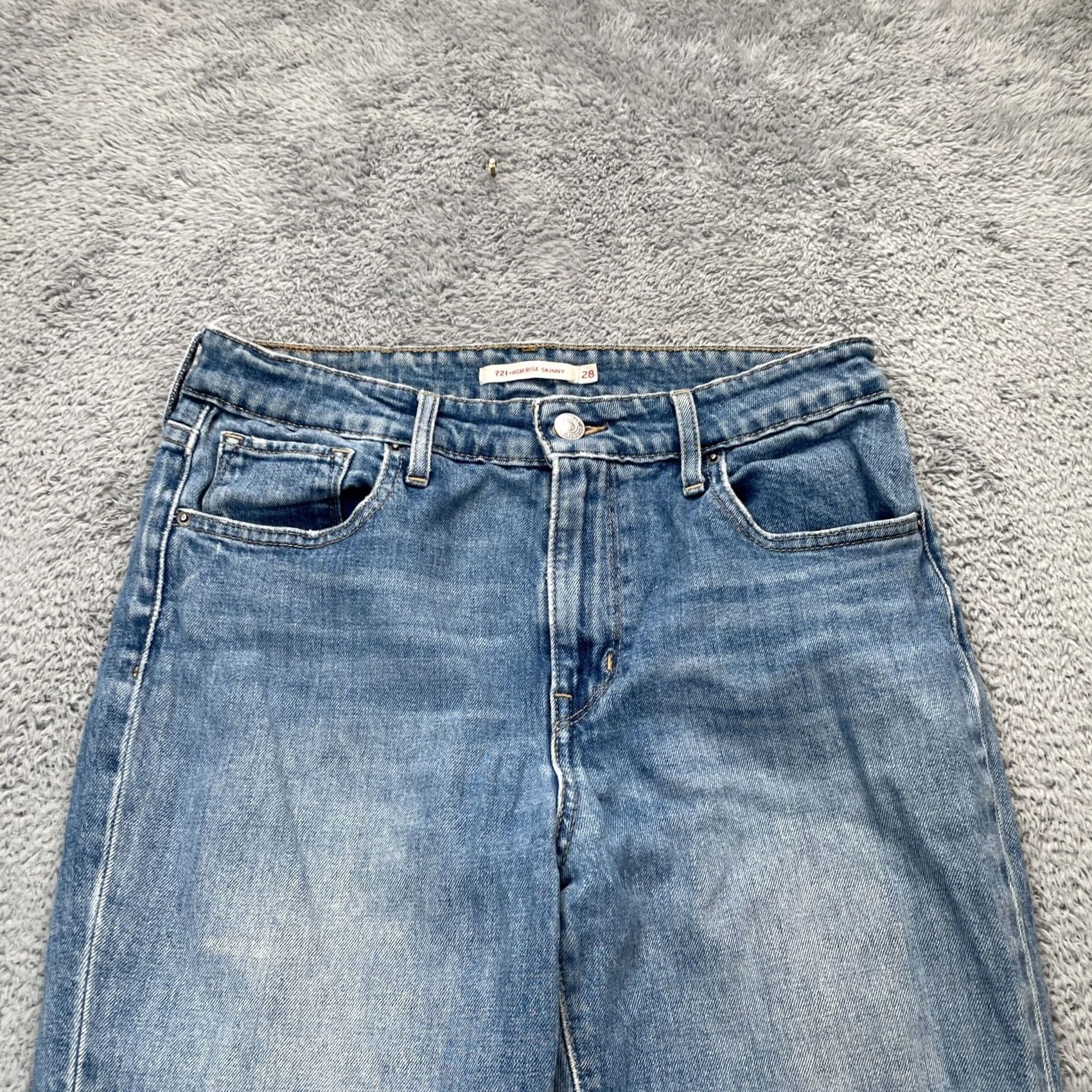 Levi's Levi's 721 Jeans Womens 28 Blue Skinny High Rise Denim Cotton Medium Wash Jeans City Preppy Womens Size 28" / US 6 / IT 42 - 5 Thumbnail