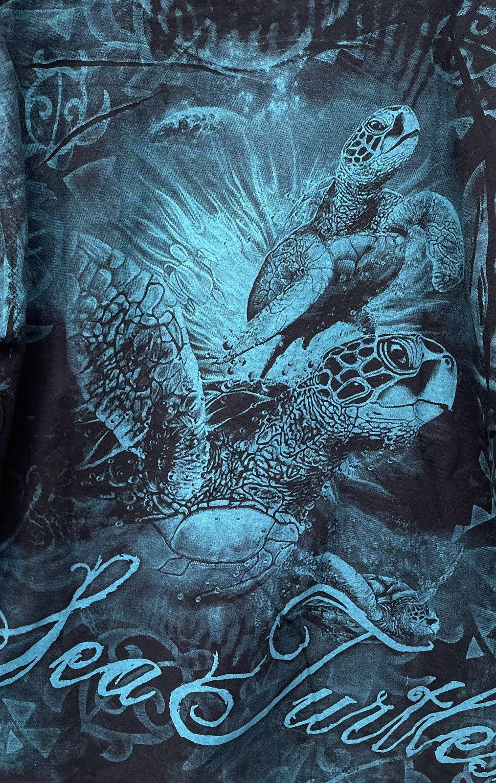 Vintage Y2k Yazbek Sea Turtles Aquatic AOP Belize T Shirt Size US L / EU 52-54 / 3 - 6 Thumbnail