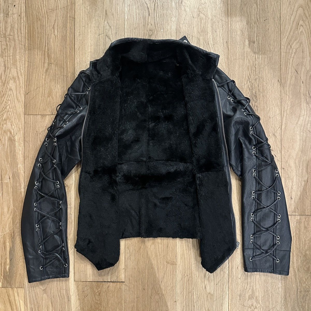 Japanese Brand Punk Leather Lace Jacket Size US S / EU 44-46 / 1 - 3 Thumbnail