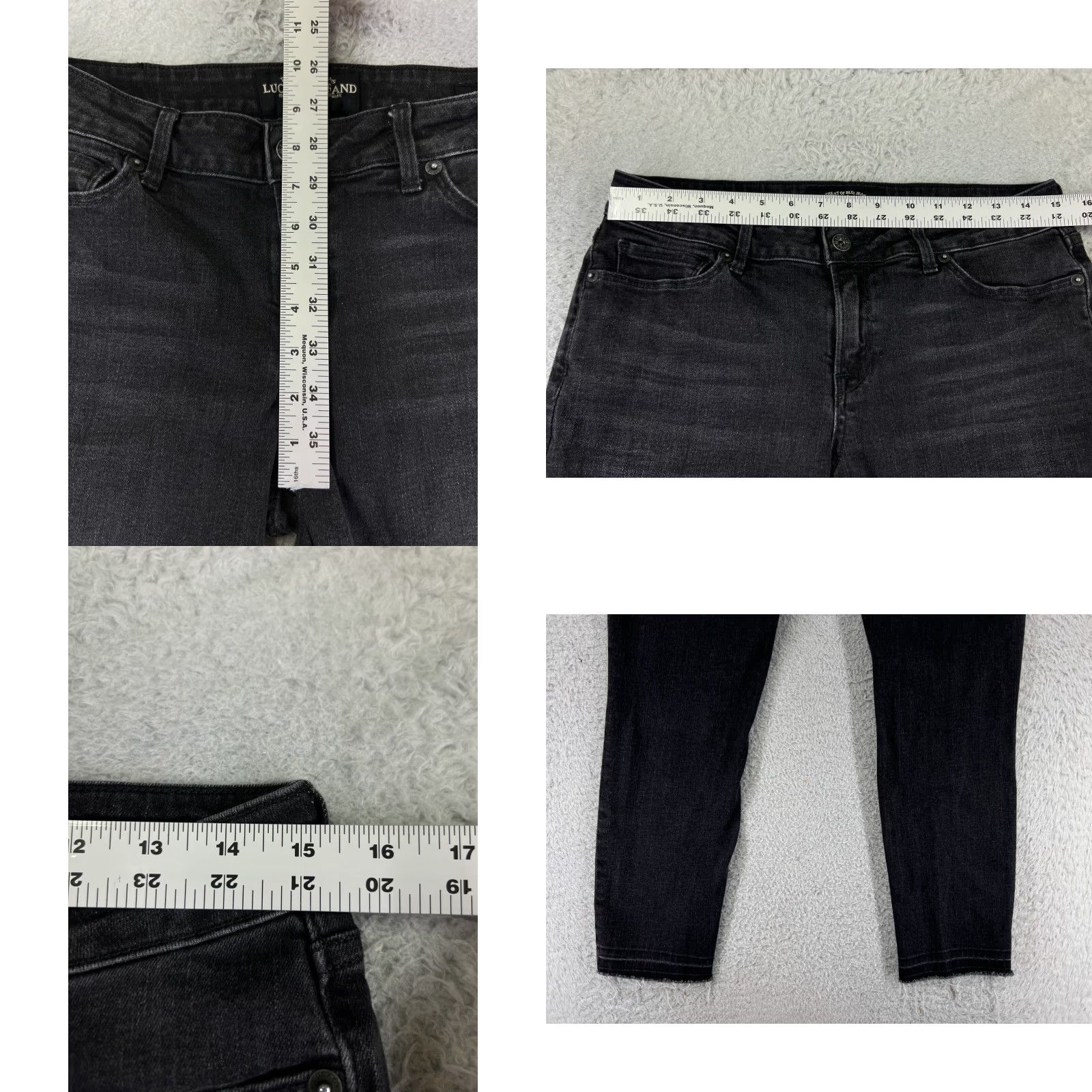 Lucky Brand Lucky Brand Jeans Womens 10 Black Denim Distressed Capri 5-Pocket 25.5in Inseam Cotton Medium Wash Vintage No Size 32" / US 10 / IT 46 - 9 Thumbnail
