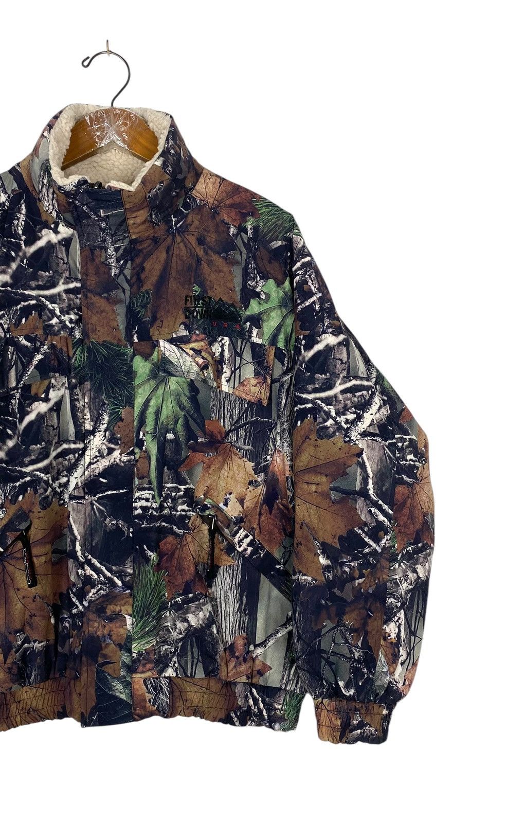 Japanese Brand First Down Reversible Real Tree Camo Deep Pile Boa Jacket Size US S / EU 44-46 / 1 - 4 Thumbnail