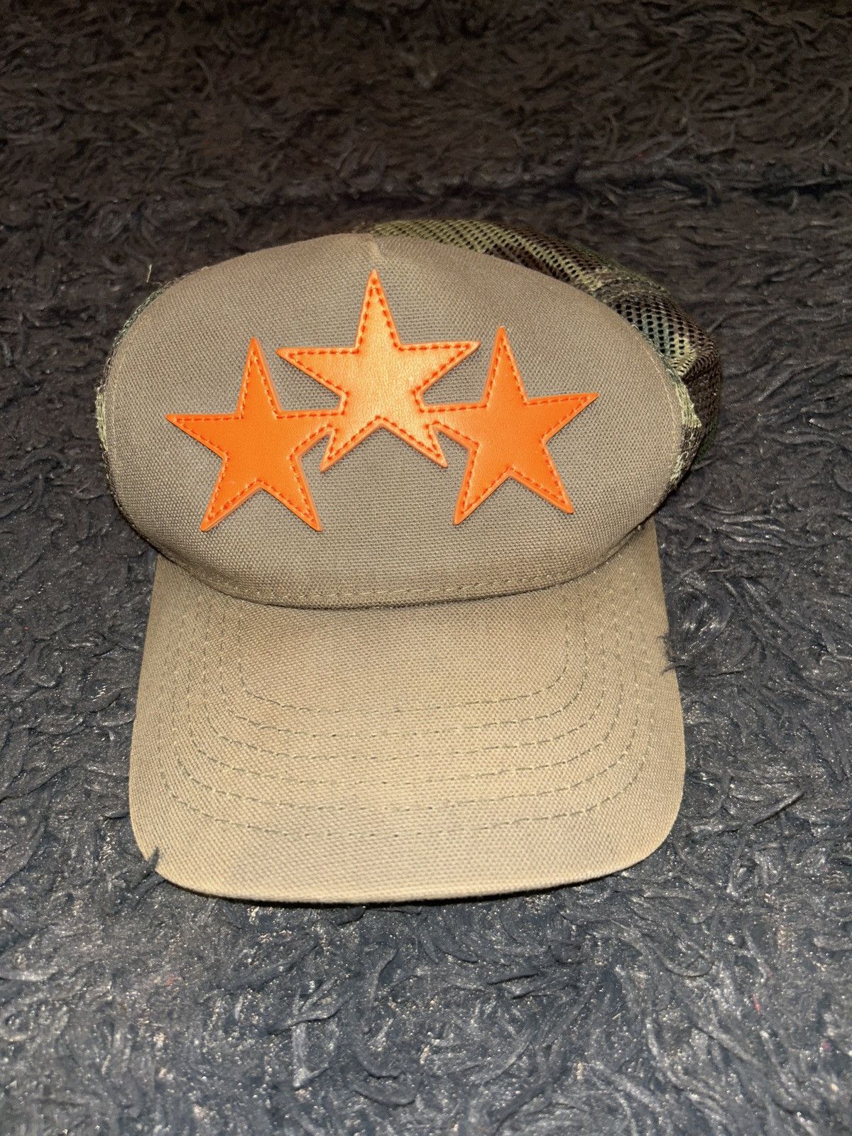 Amiri Star Hat Green Amiri Amiri black green 3 star trucker hat | Grailed main image 3