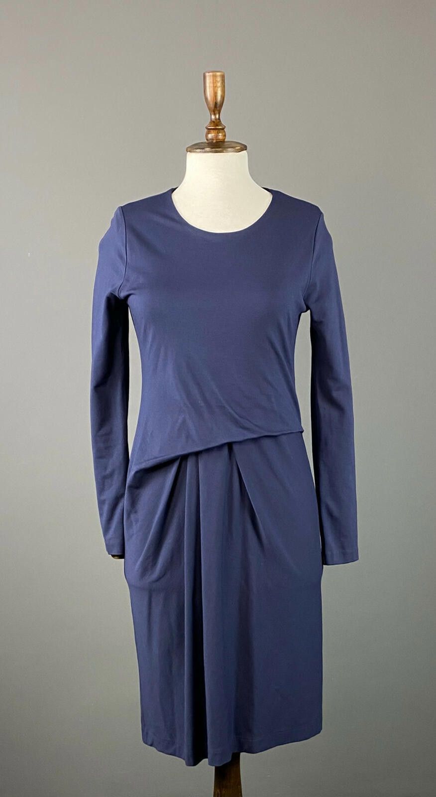 Cos Cos Navy Blue Long Sleeve Bodycon A-Line Midi Dress Size S Size S / US 4 / IT 40 - 1 Thumbnail