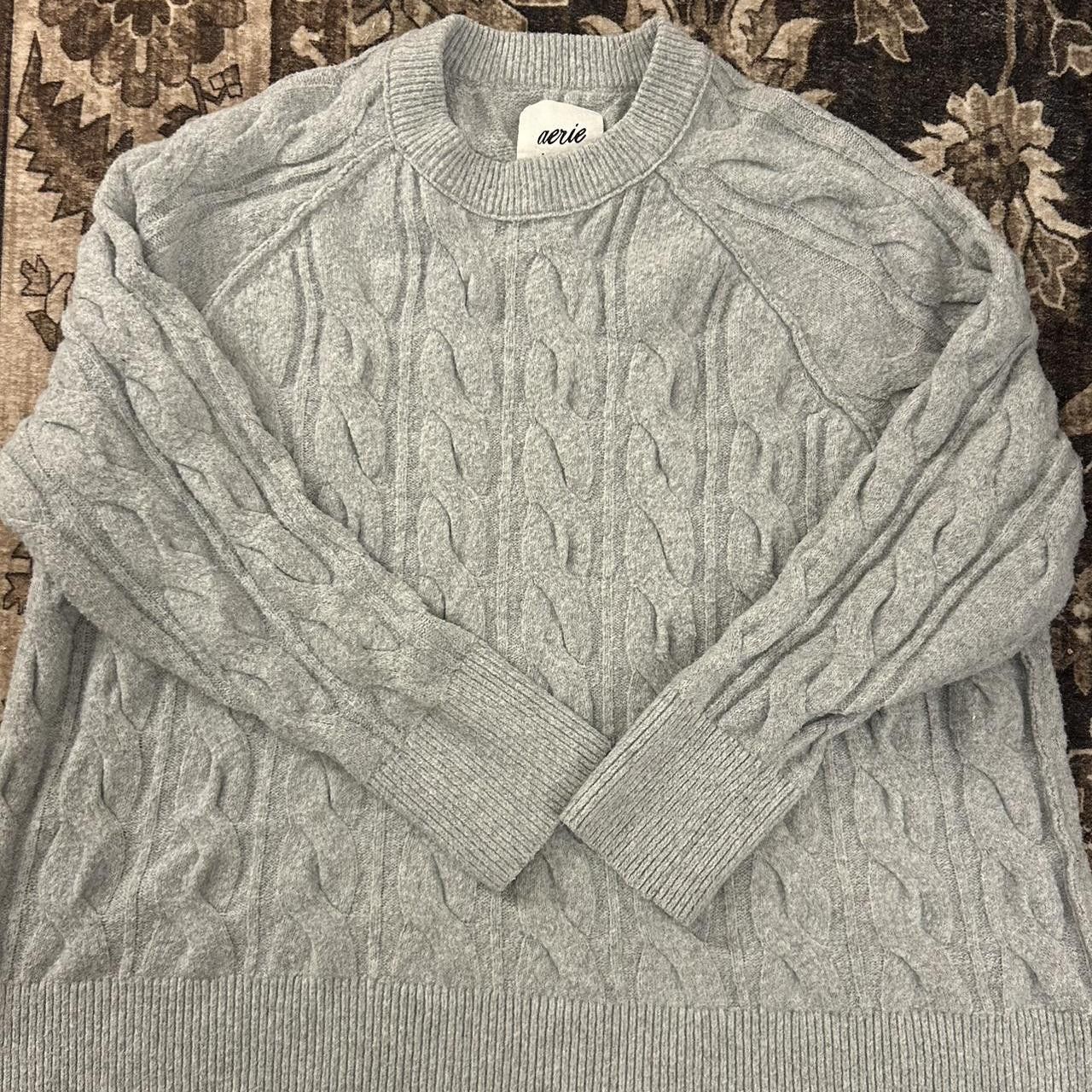 Other Aerie Cable Knit Sweater XL Gray Size XL / US 12-14 / IT 48-50 - 1 Thumbnail