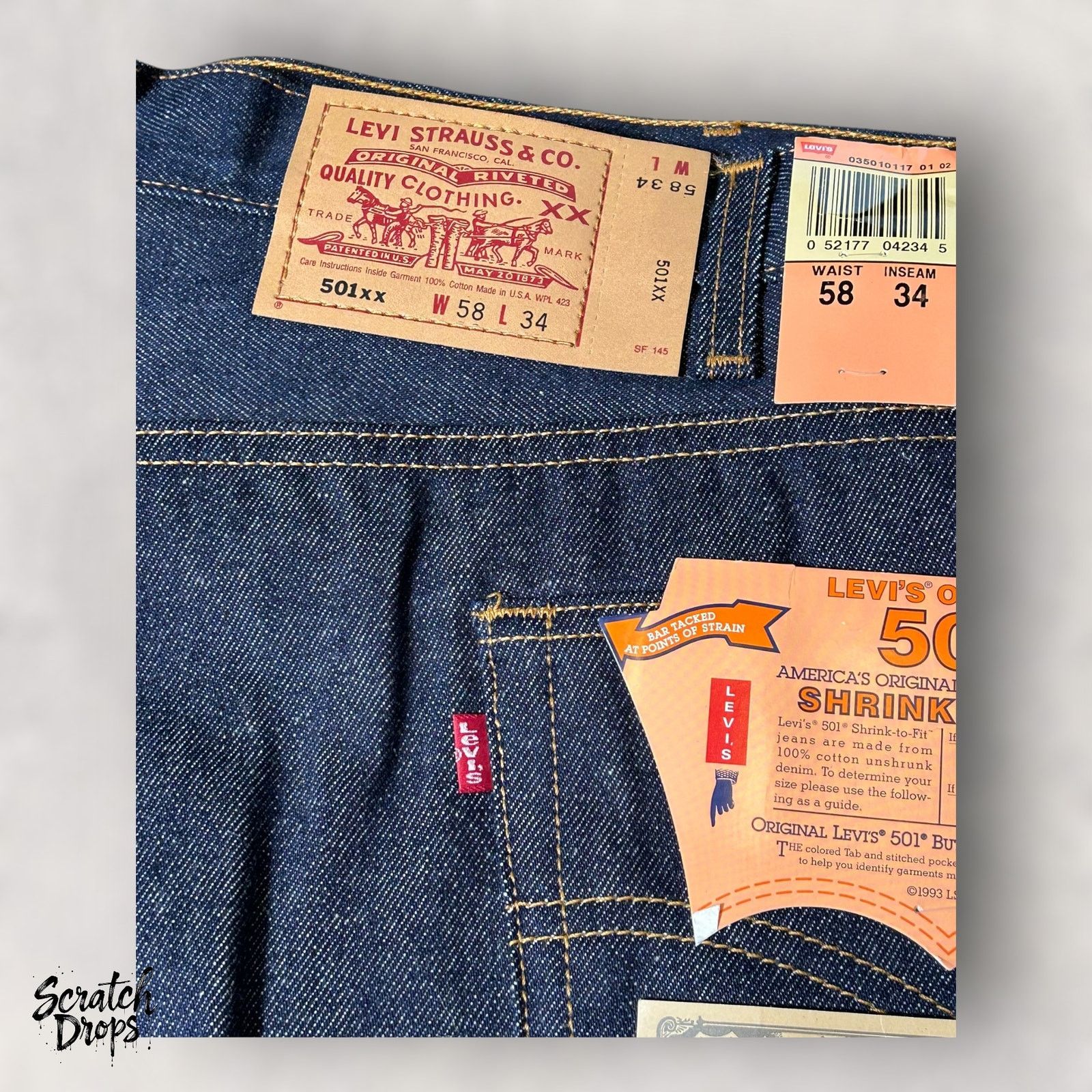 Levi's Vintage Levi’s 501xx Shrink-to-Fit Jeans USA W58 L34 501 NWT Size US 42 / EU 58 - 5 Thumbnail