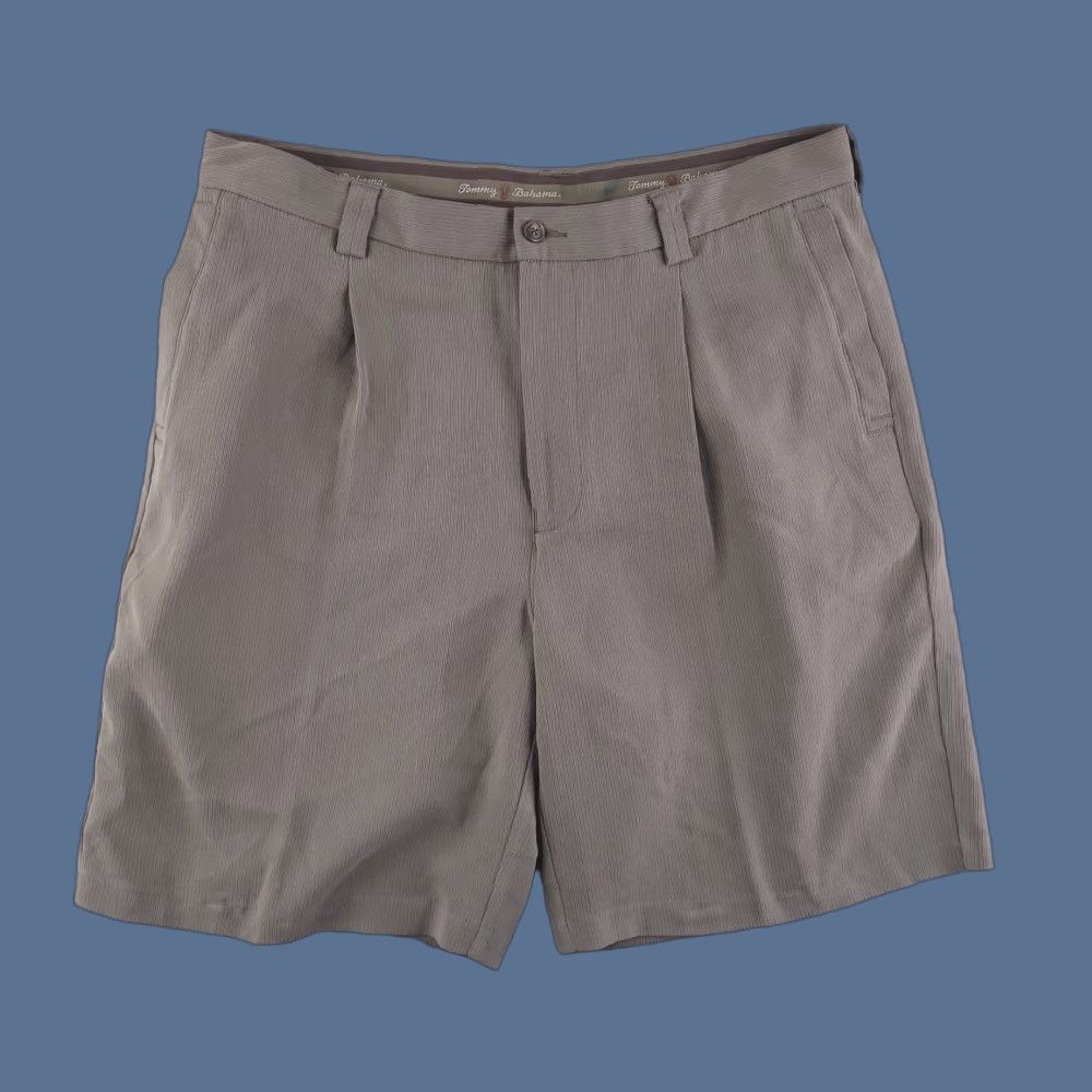 Tommy Bahama Tommy Bahama Shorts Mens 35 Brown Silk Pleated Chino Summer Size US 35 - 1 Thumbnail