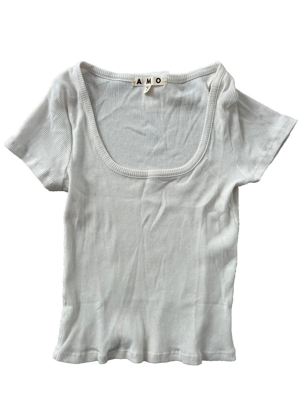 AMO Amo Cotton Rib Top Off White ( M ) Size M / US 6-8 / IT 42-44 - 1 Thumbnail