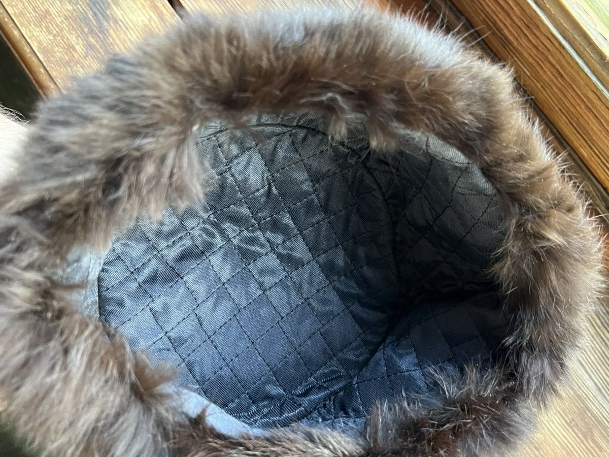Leather Ushanka Y2K Trapper Hat Furry Mohair Fuzzy Fur Hat Size ONE SIZE - 12 Thumbnail